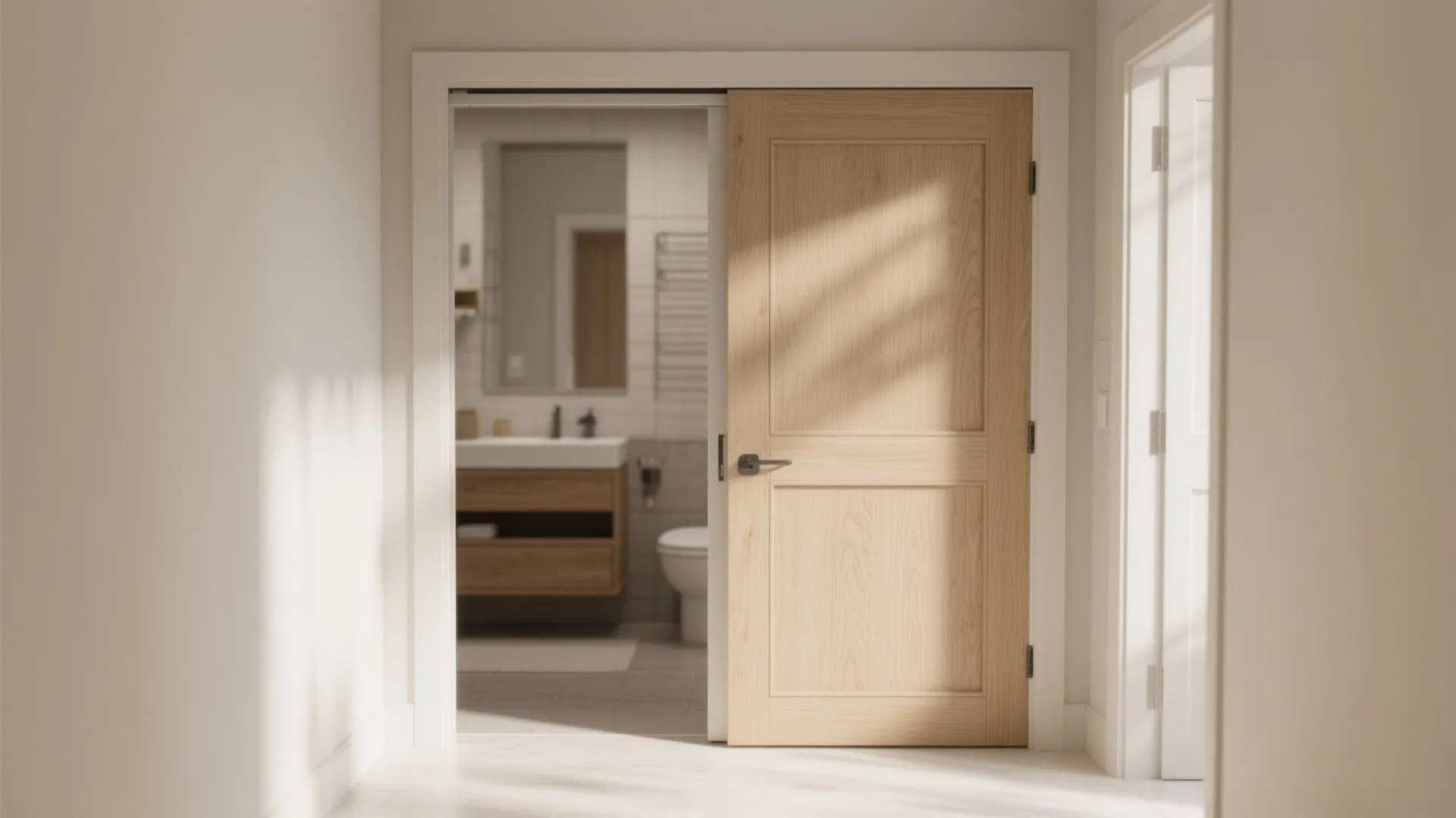 1. Pocket doors to reclaim circulation space