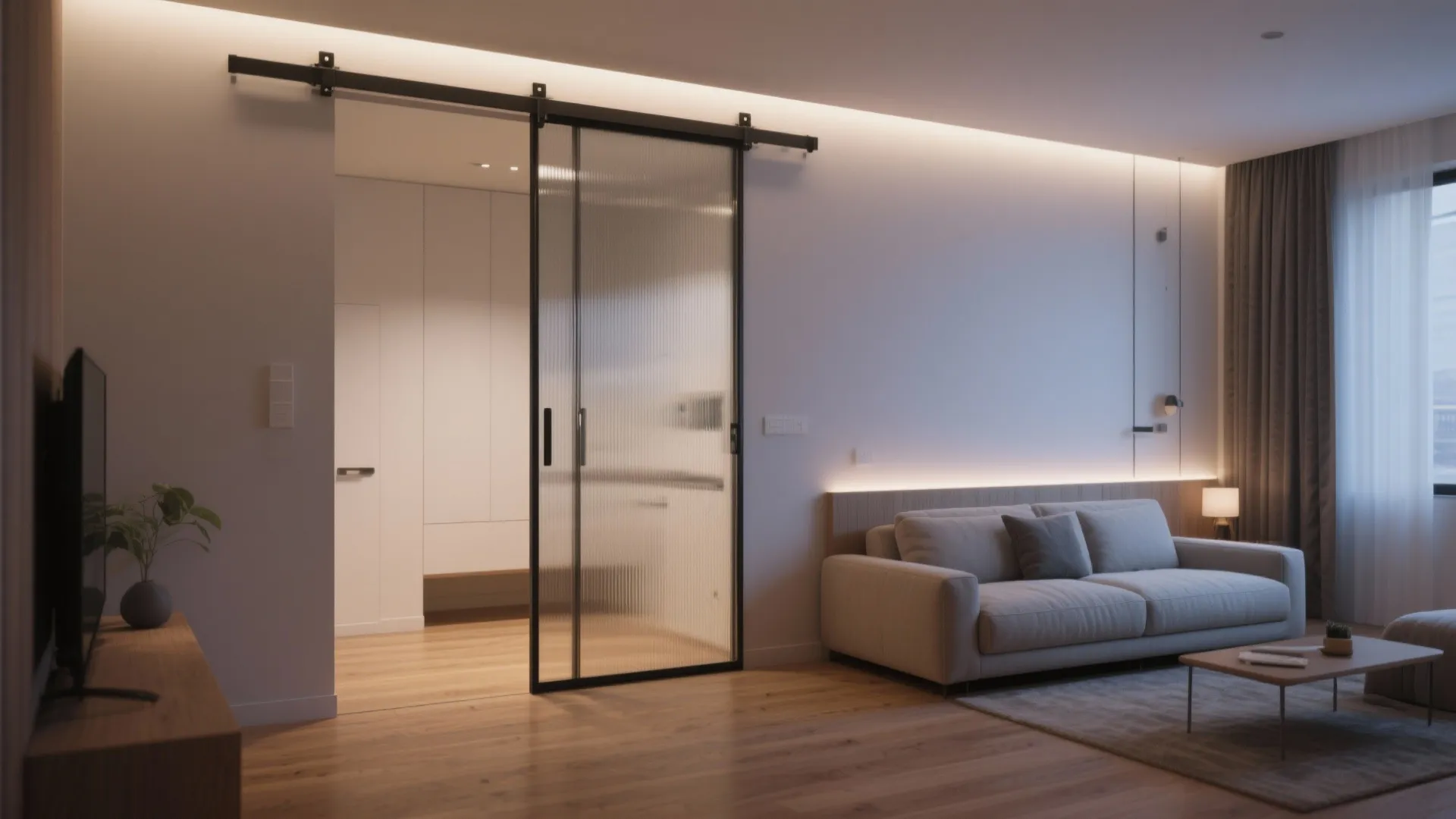 Sliding pocket doors and translucent screens