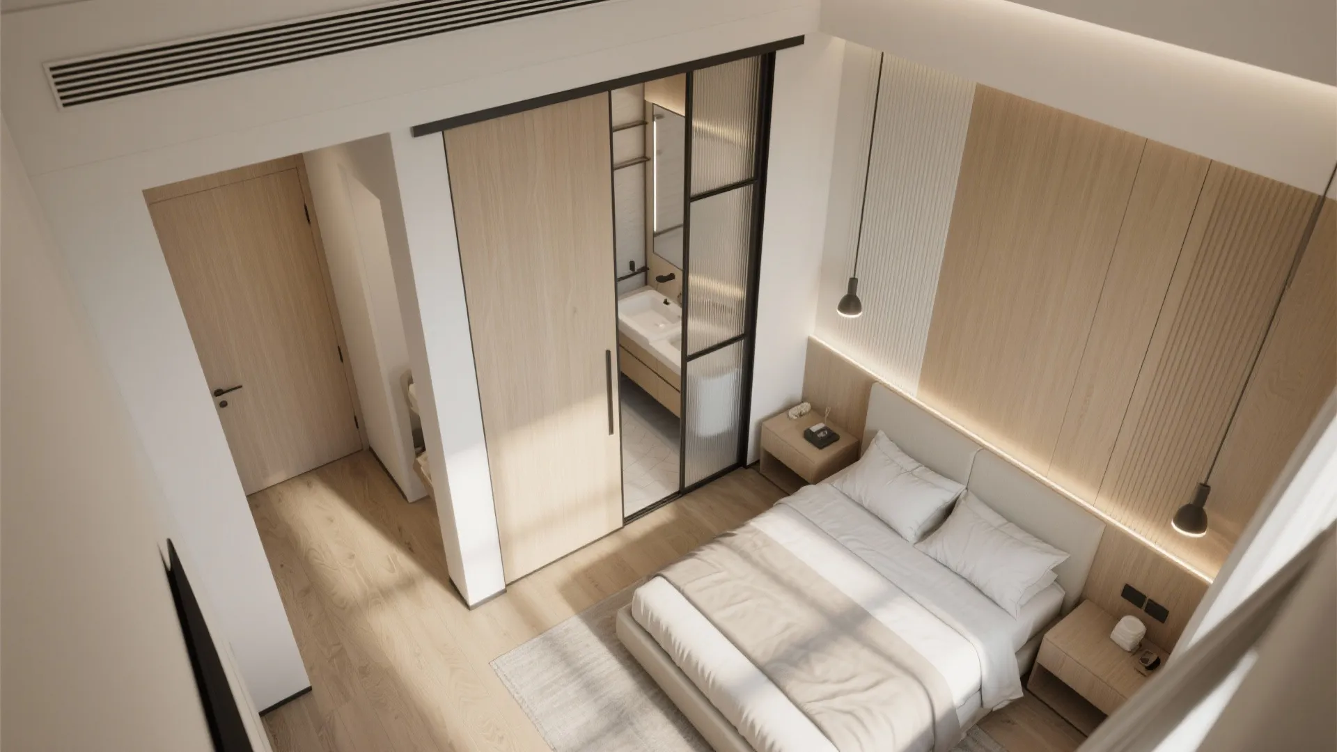 2. Pocket Doors Instead of Hinges