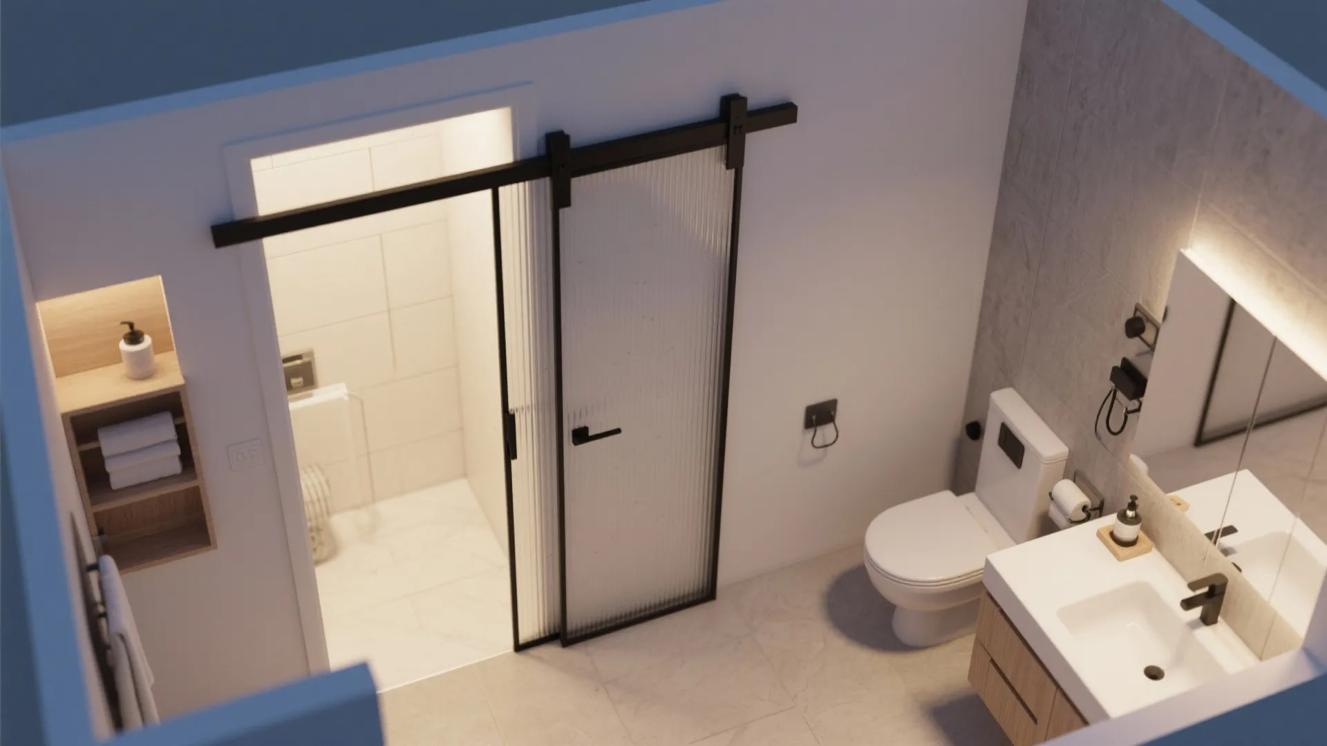 9. Pocket Door to Save Space