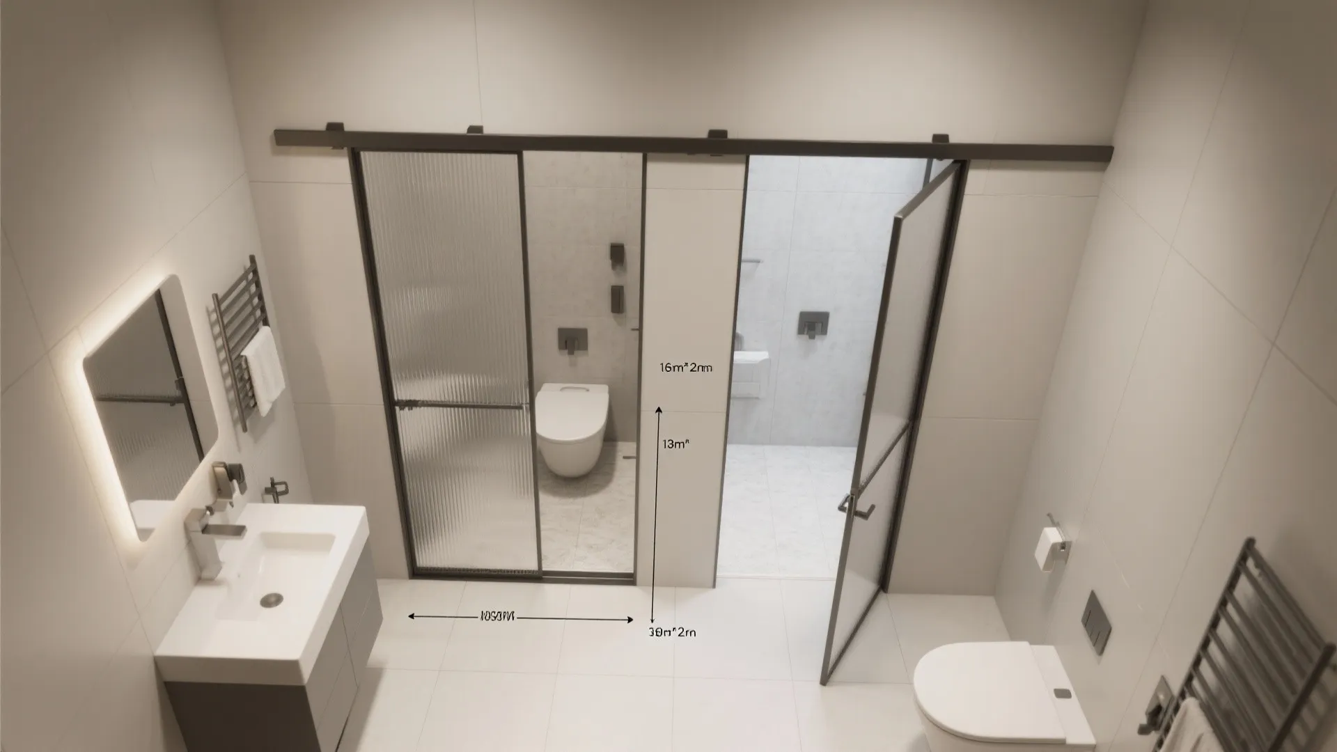 3. Pocket door or sliding solution to reclaim swing space