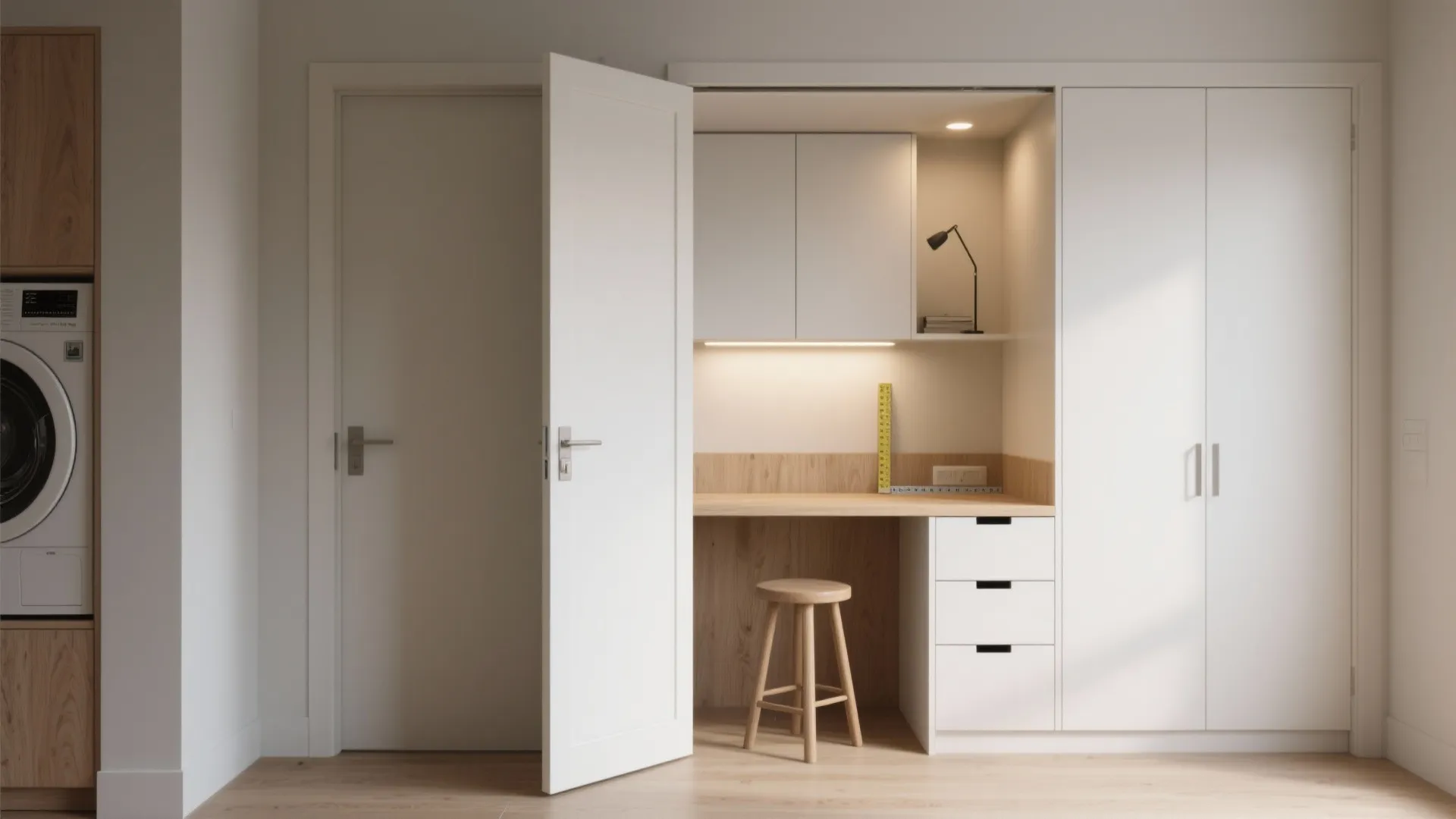 3. Pocket Door + Built-In Nook