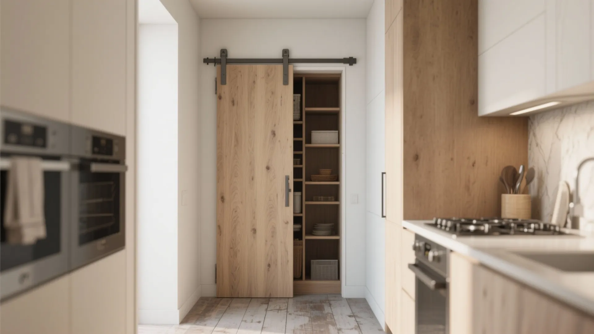 1. Pocket doors to reclaim floor space