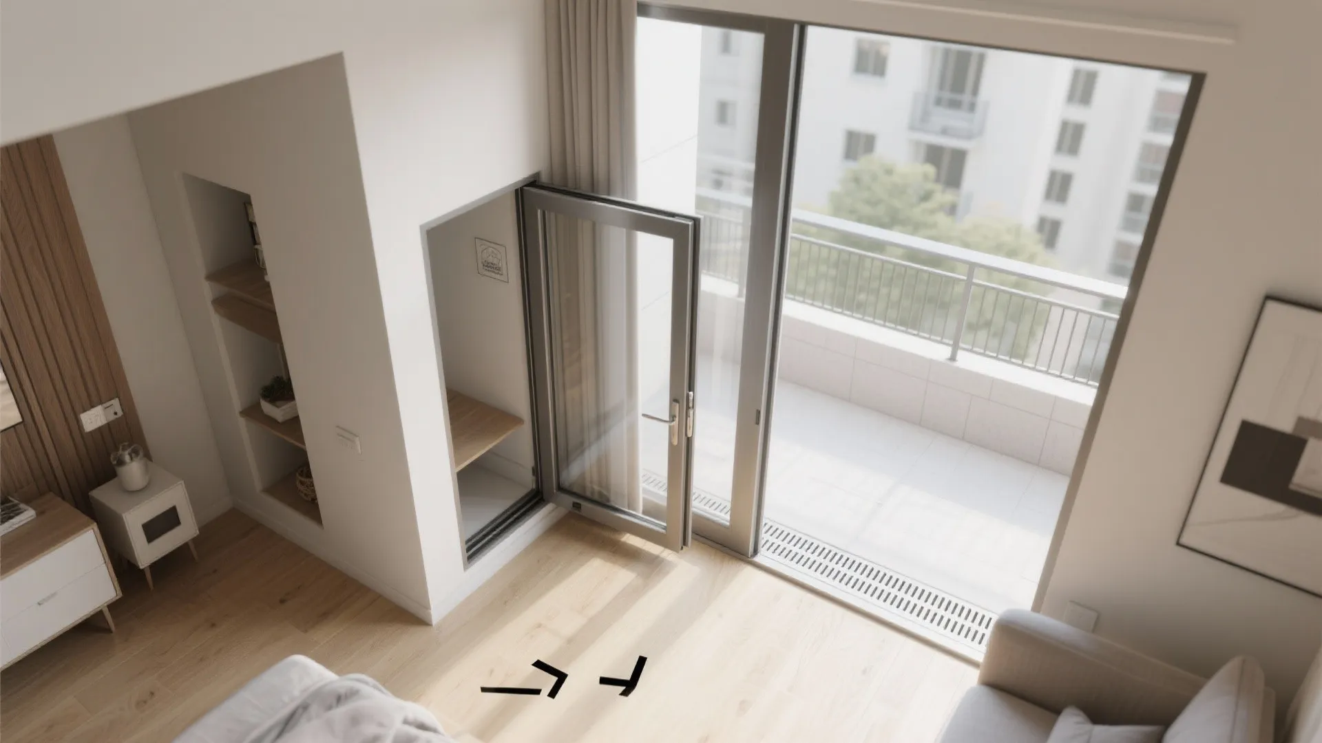 3) Pocket doors that disappear into the wall