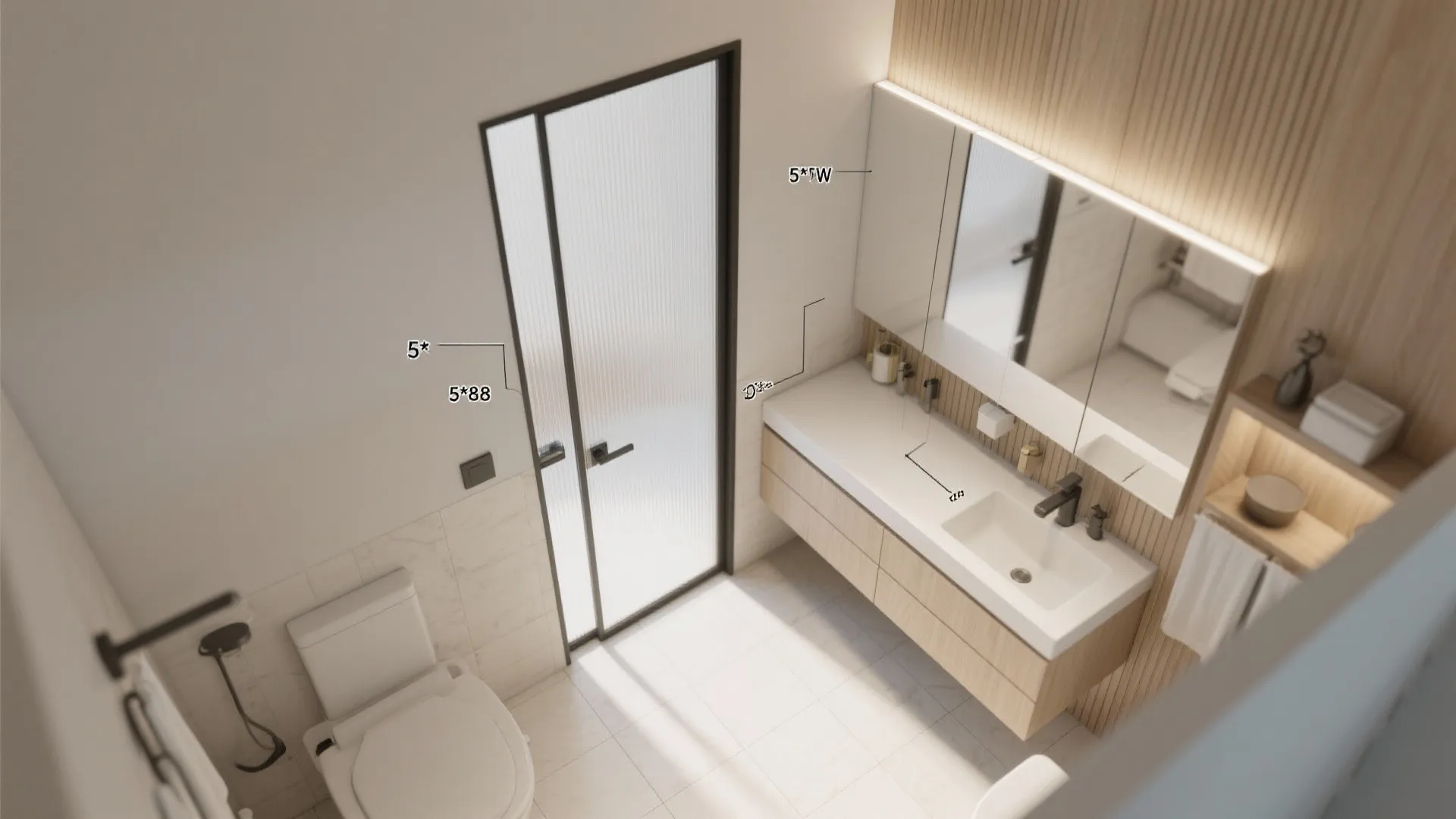 2. Pocket door and space-saving entry