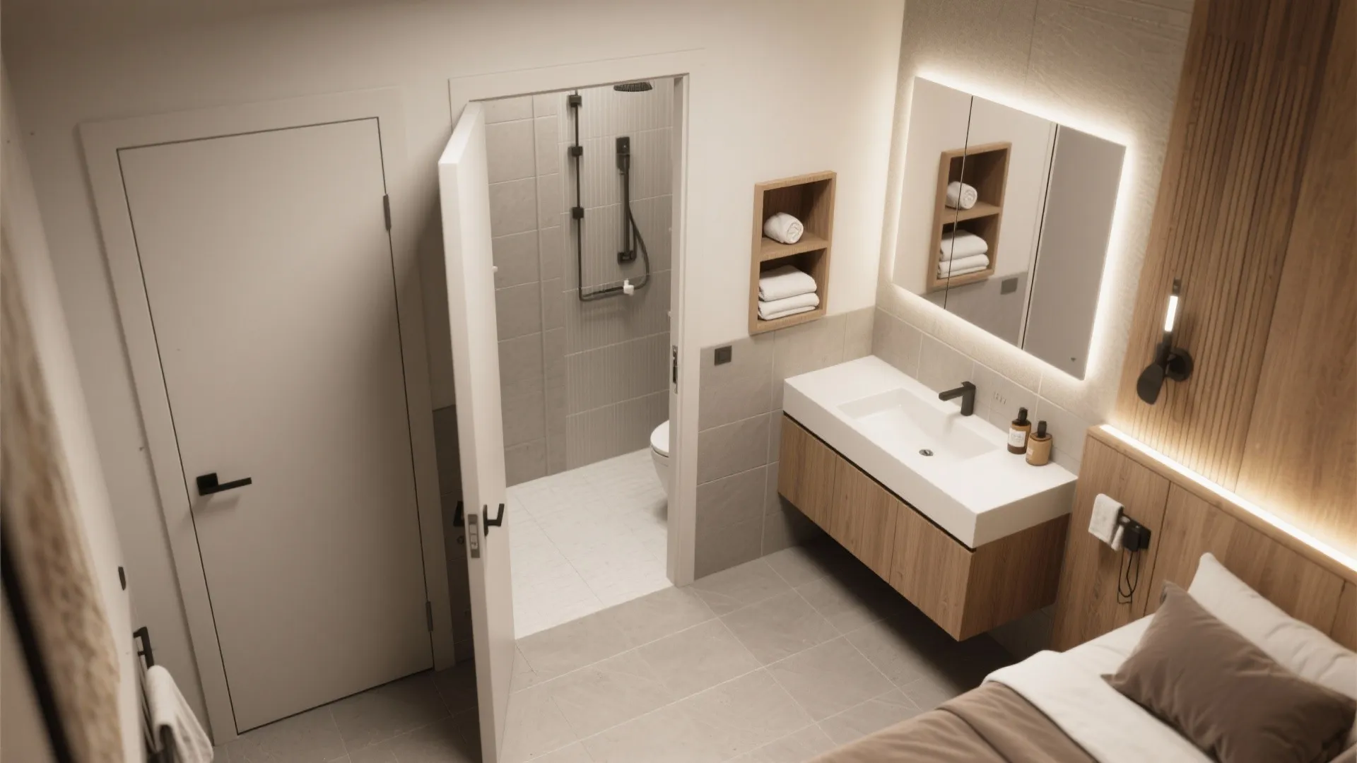 2) Pocket Door to Unlock Circulation