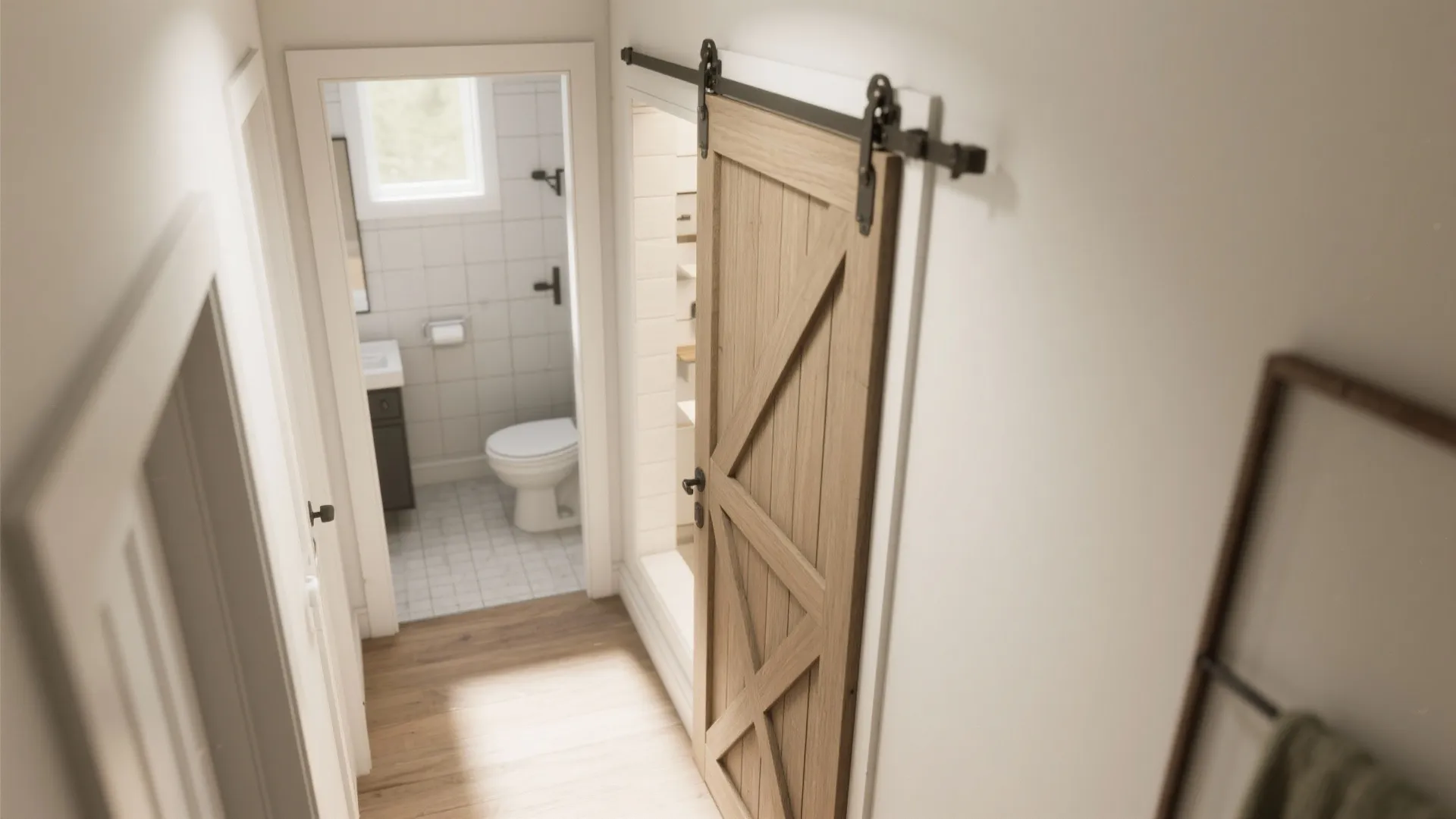 4. Pocket Door Conversion for Tight Corridors