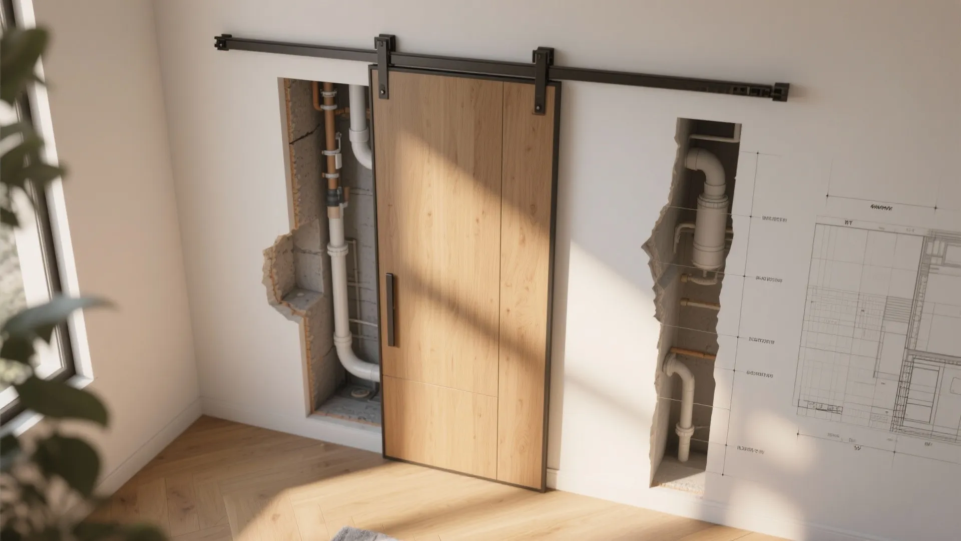 4. Sliding pocket doors when swing isn’t an option