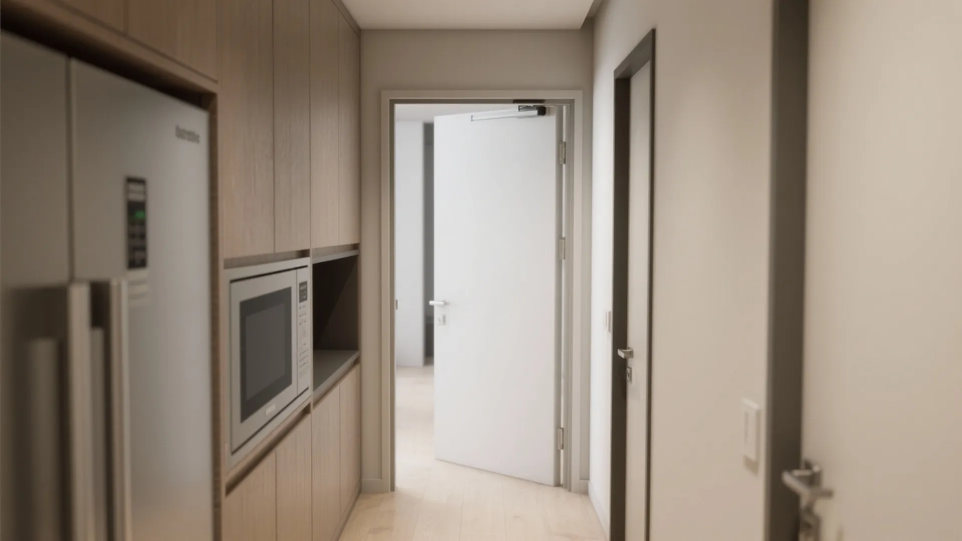 2. Pocket doors and recessed appliances for tight corridors