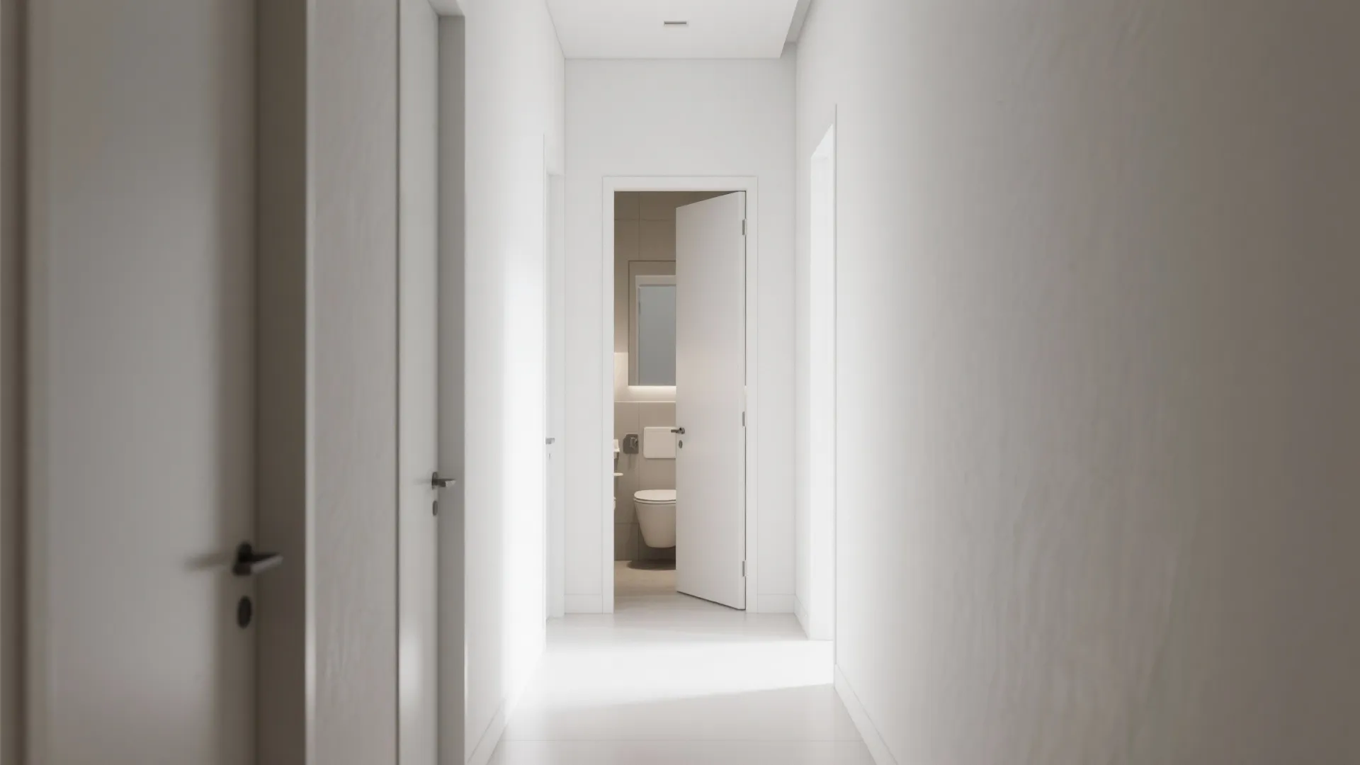 3. Pocket Stall Door for Seamless Sightlines