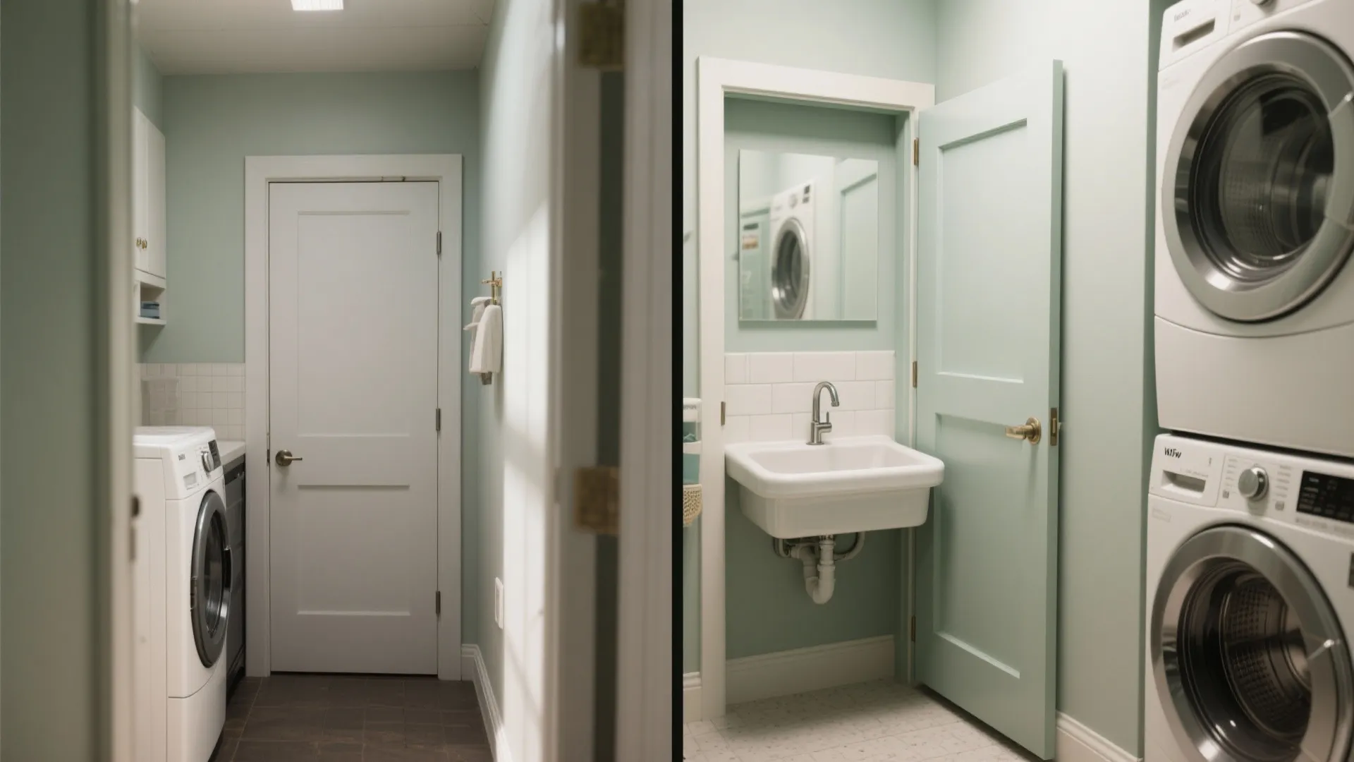 5. Consider a pocket door and a compact utility sink