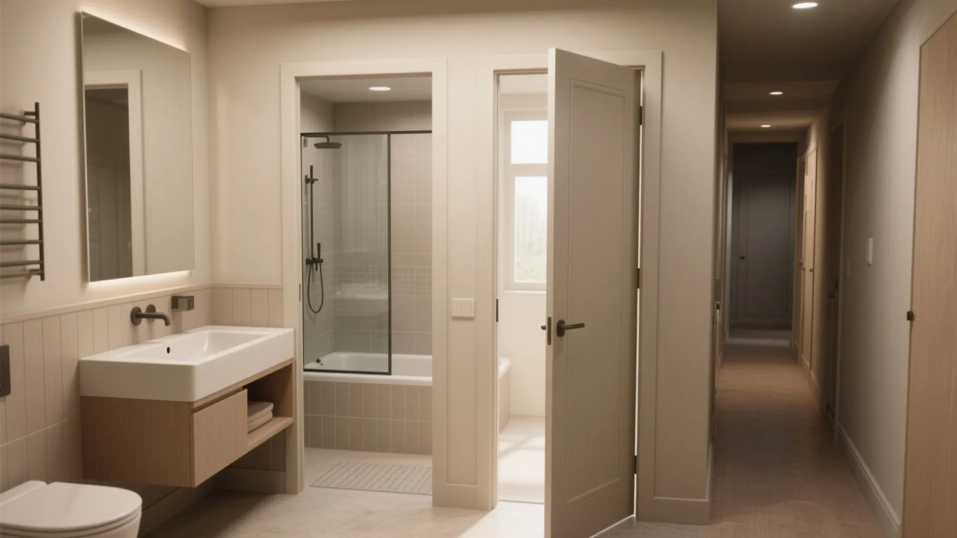 Idea 4: Pocket Doors and Multi-Use Fixtures