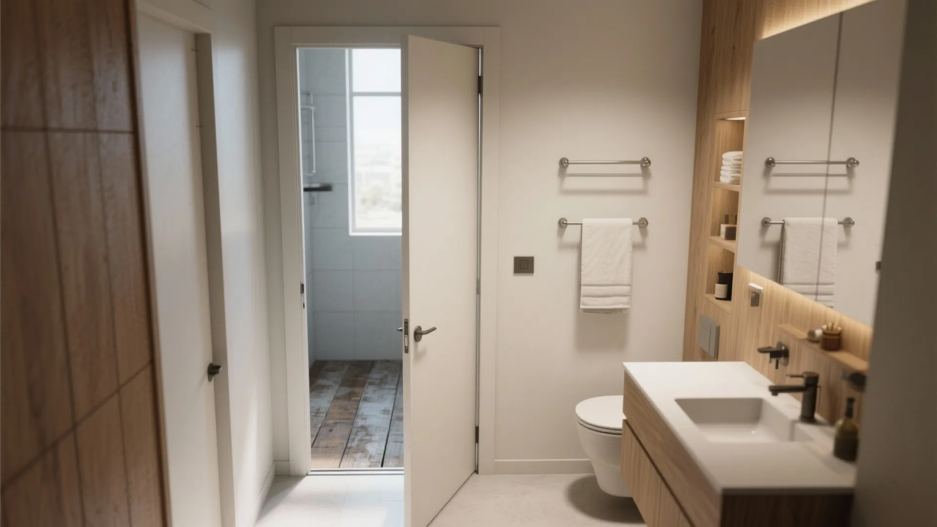 2. Pocket or sliding doors to reclaim floor space