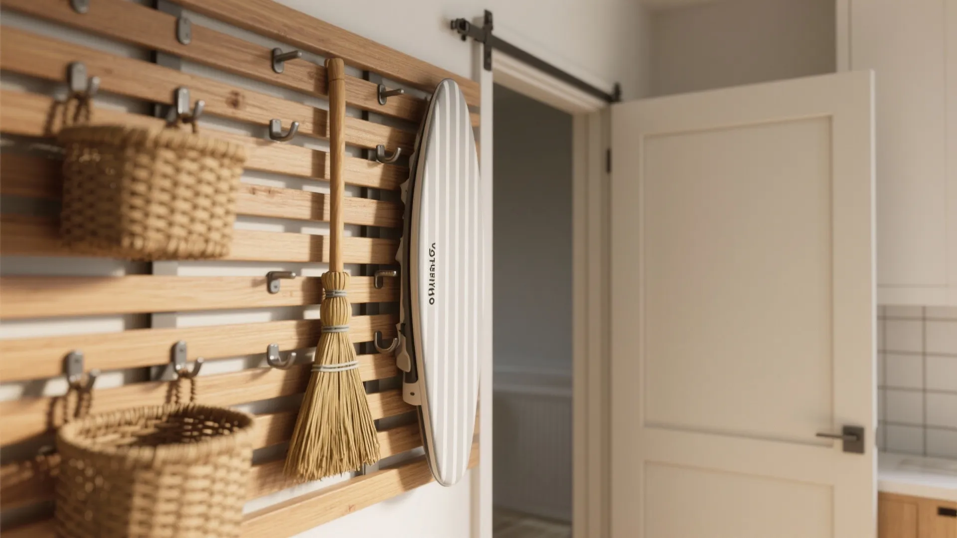 4. Pocket Door and Vertical Storage Wall