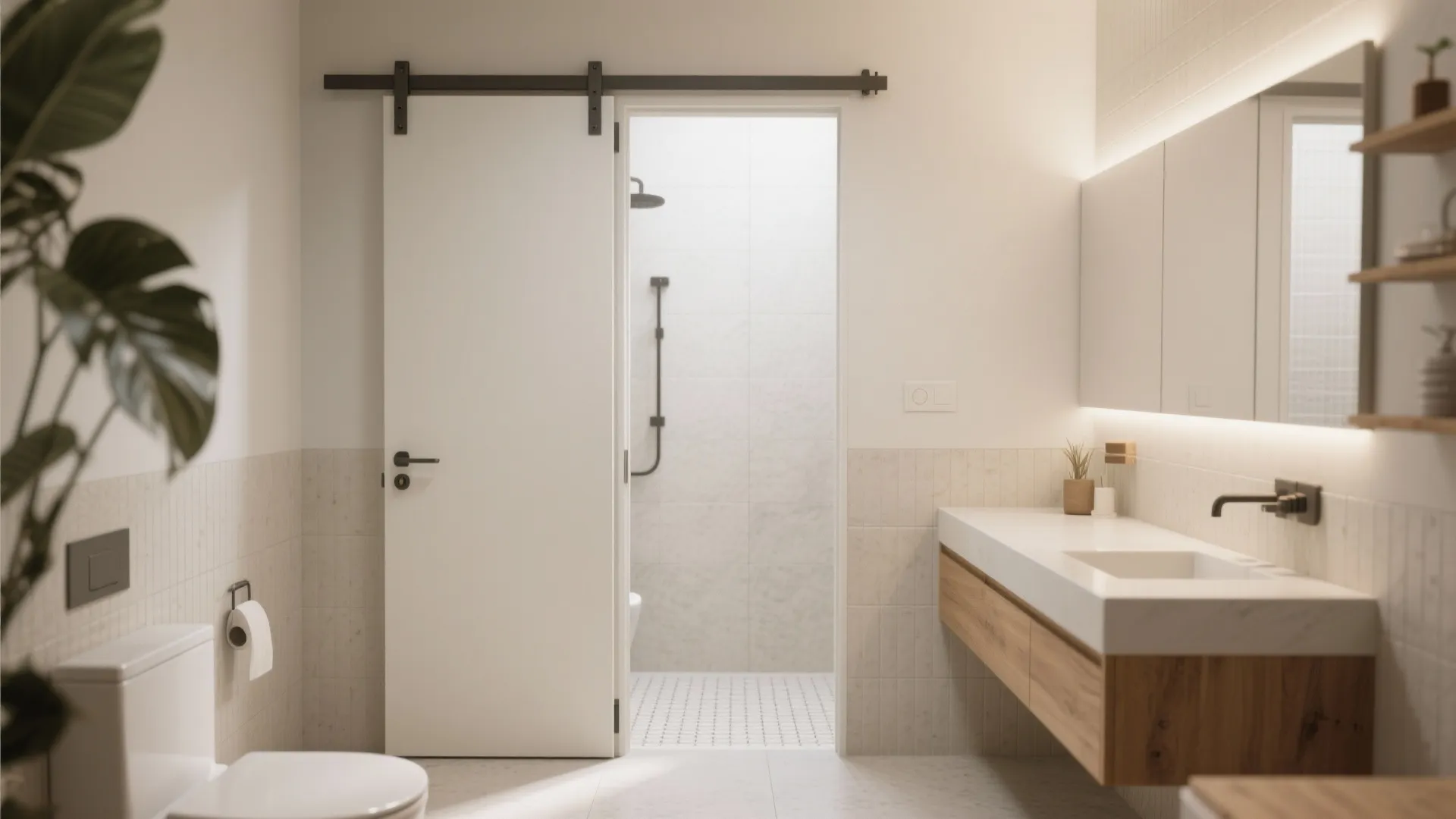 5. Pocket door or swing swap for smarter flow