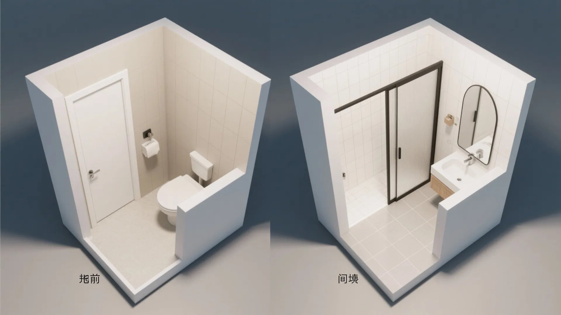 Sliding pocket door to reclaim floor area