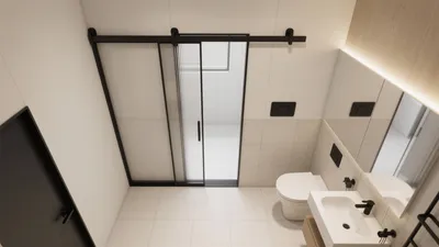 Modern Bathroom Design with Black Accent Details