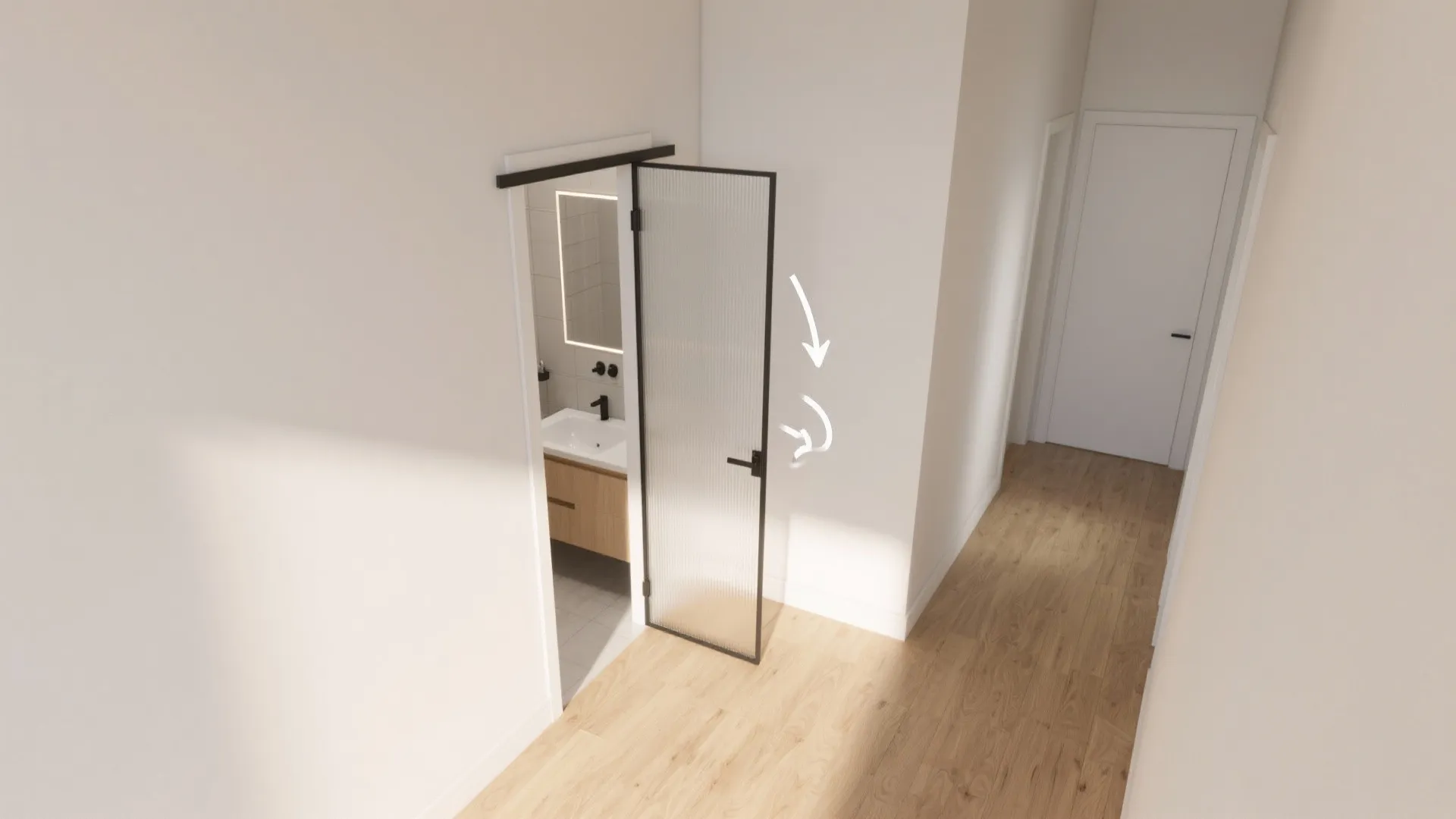 Glass pocket doors with privacy gradients