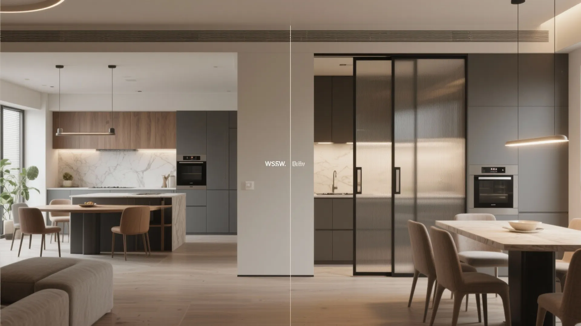 4. Pocket doors and sliding partitions for flexible zoning