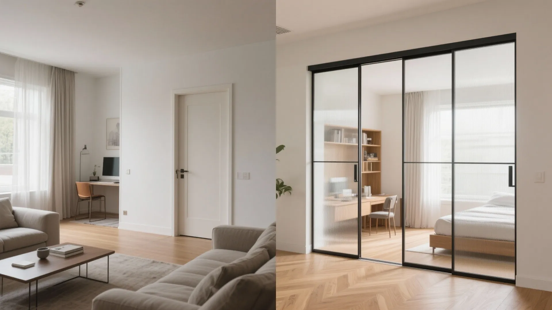 Sliding partitions and pocket doors to save space