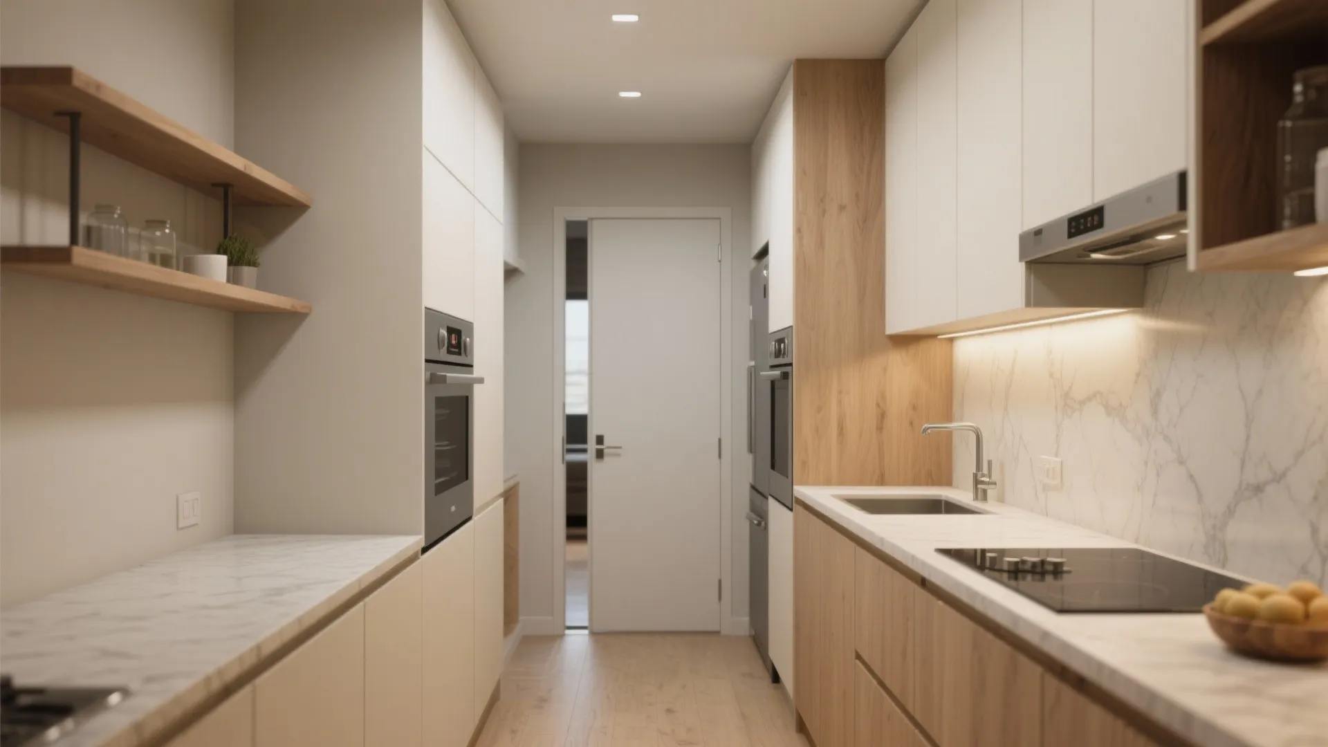 3. Pocket Doors, Half-Walls and Easy Kitchen Arrangements