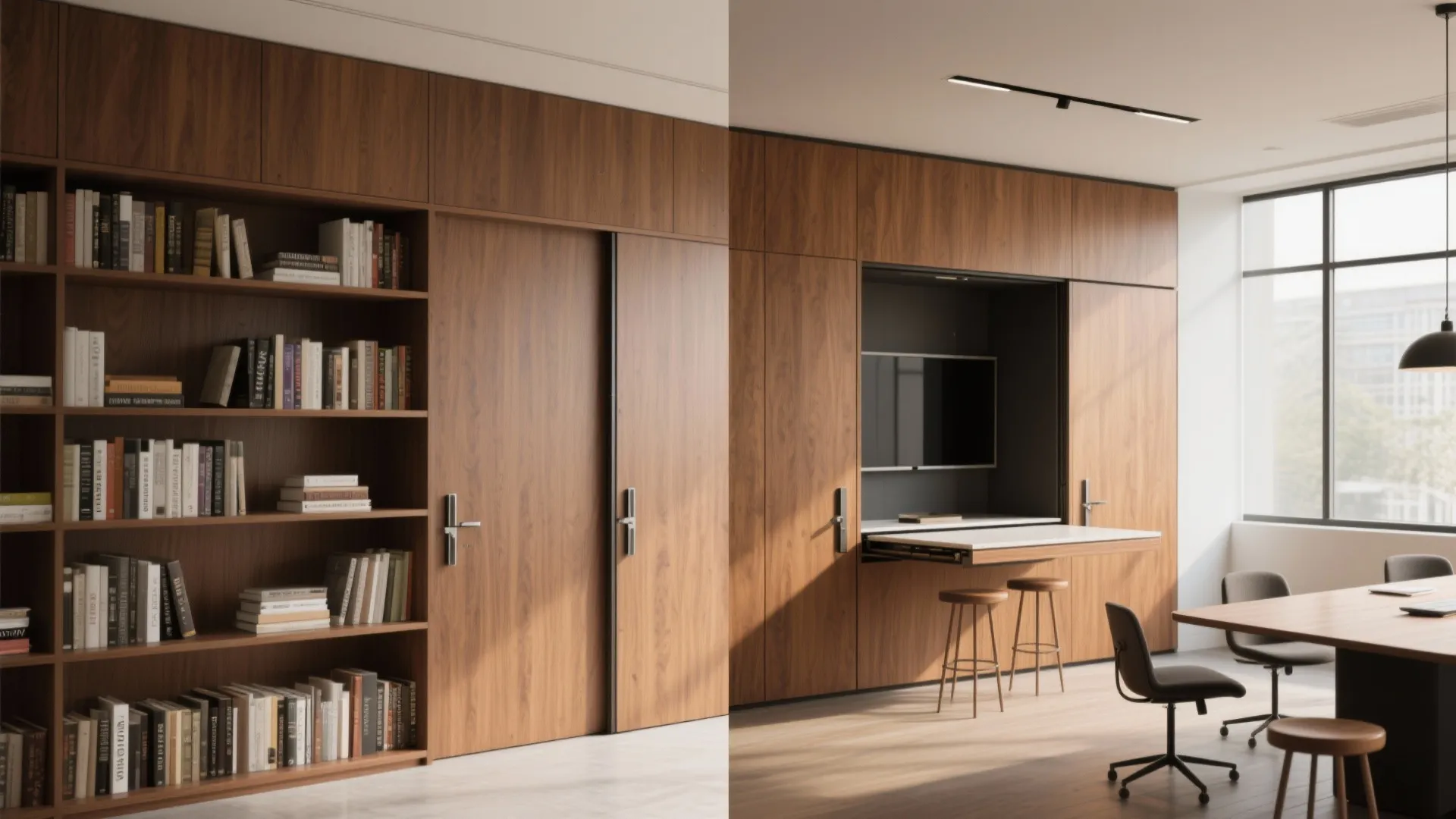 5. Pocket doors and hidden meeting counters