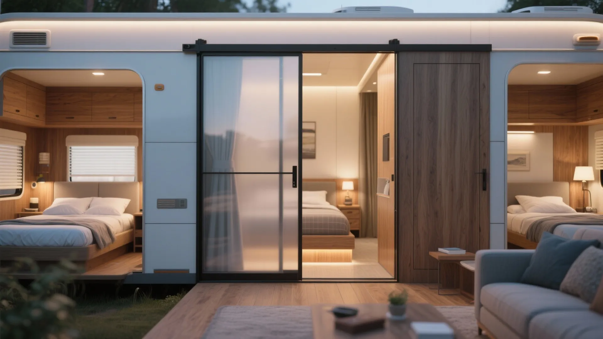 3. Open up sightlines with pocket doors and low partitions