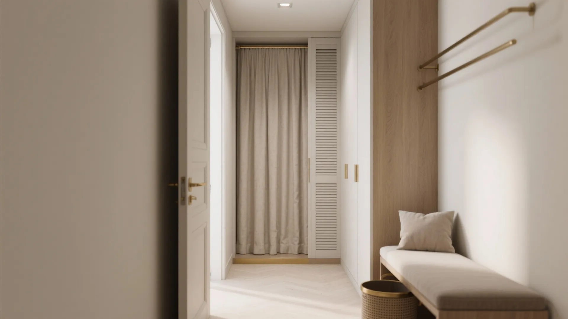 Idea 4: Pocket doors or fabric fronts for ultra-slim rooms