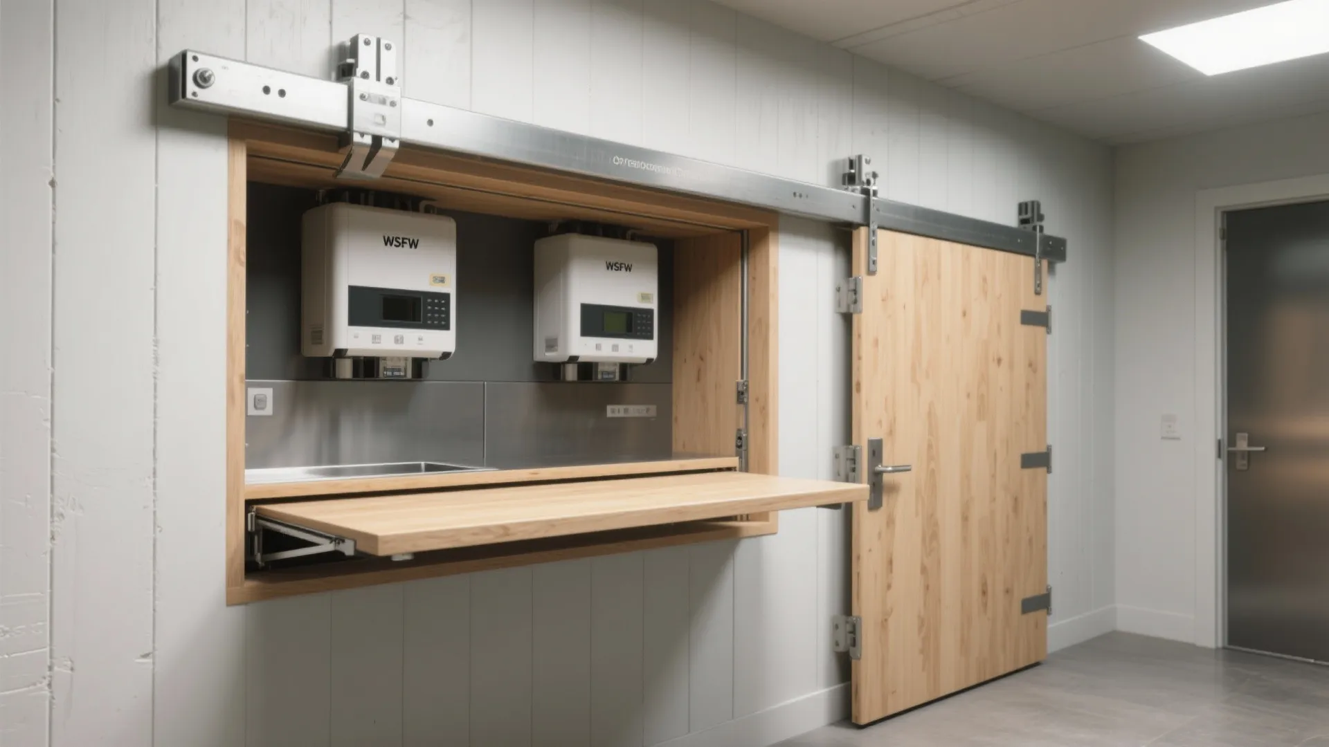 2. Pocket Door + Fold-Down Counter