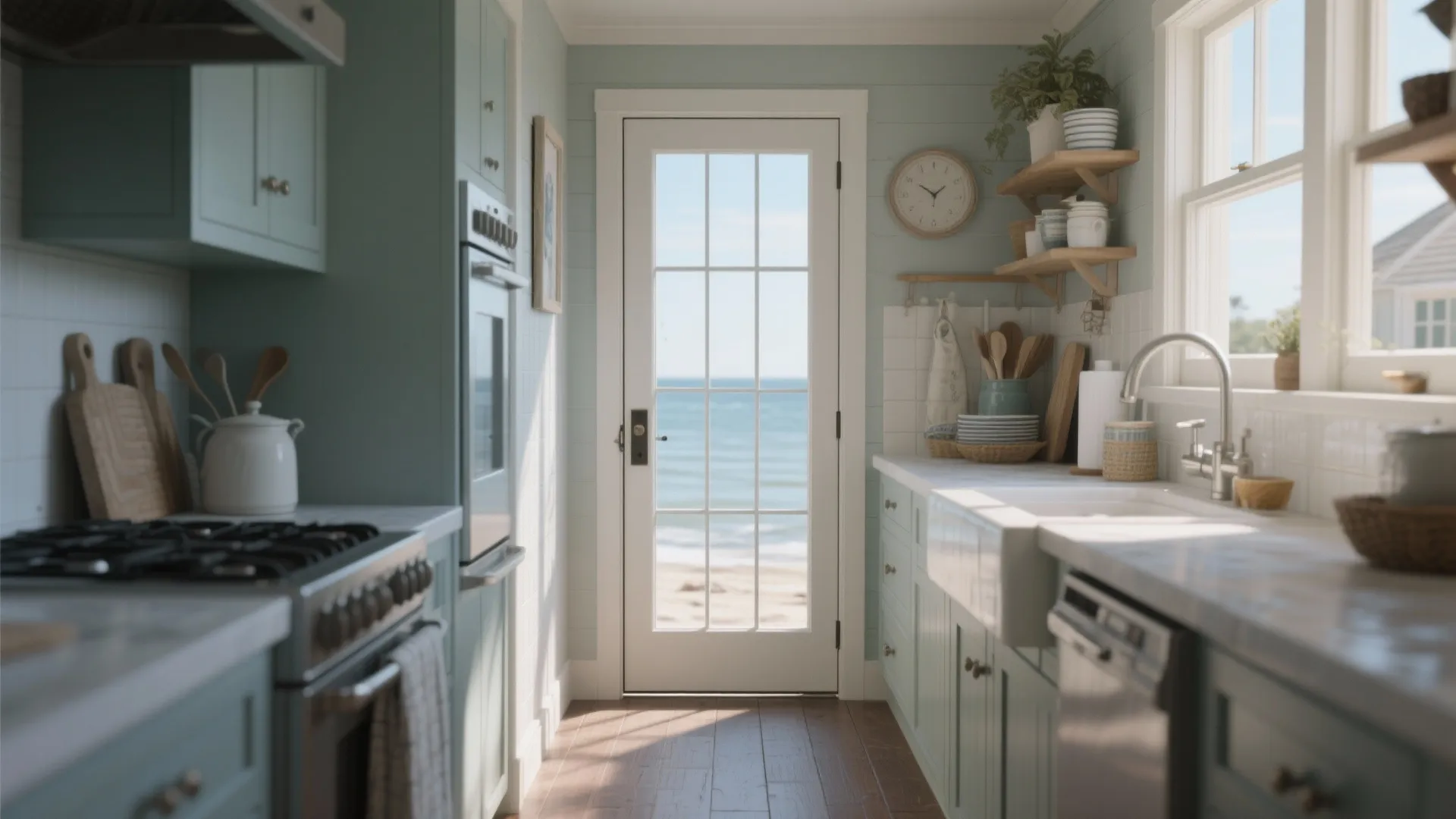 3. Pocket glass doors to save valuable swing space