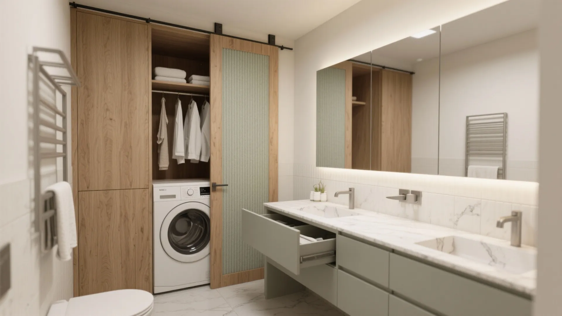 Pocket doors and millwork: hide the mess, keep the calm