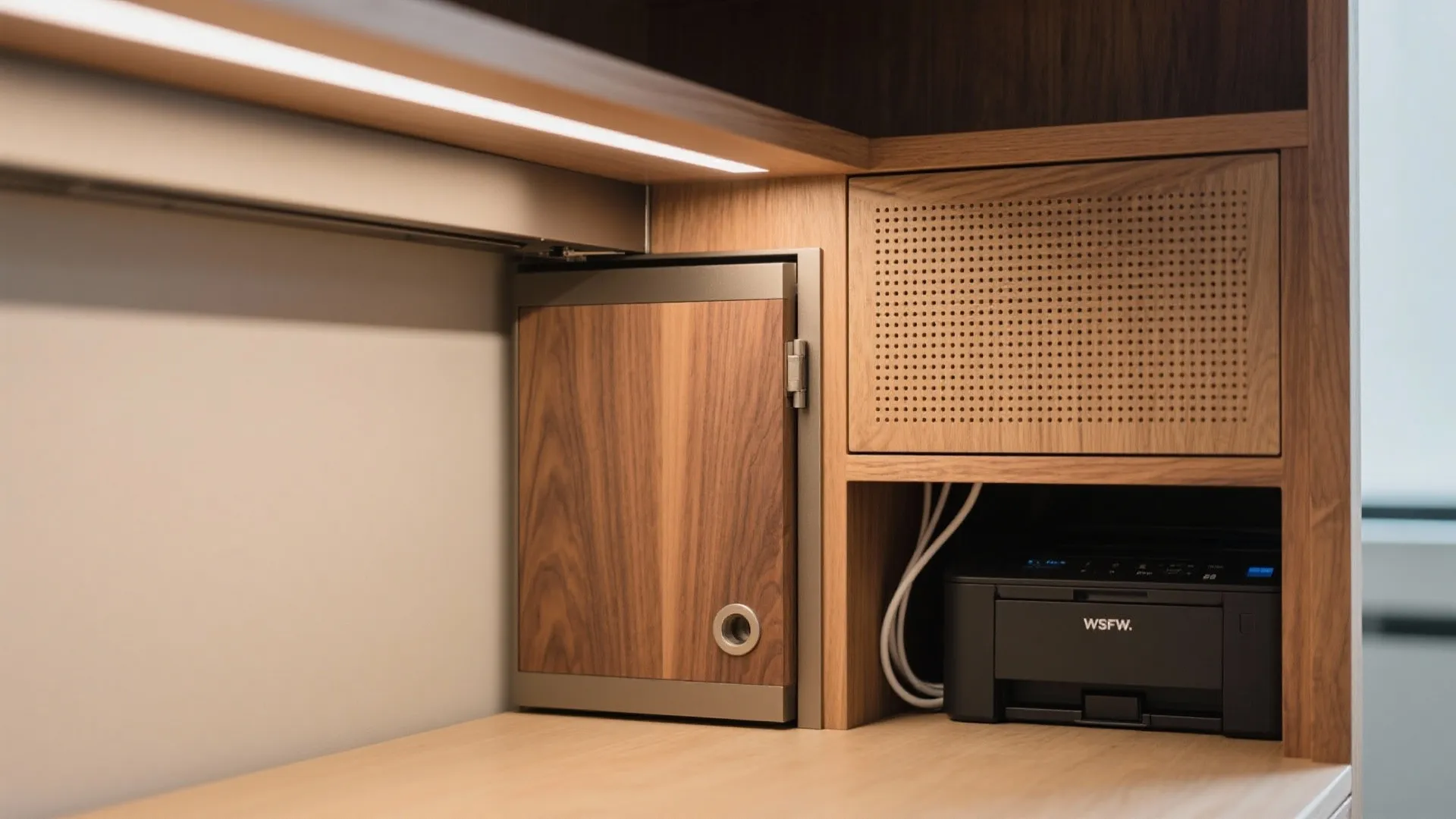 Built-In Storage Wall with Pocket Desk