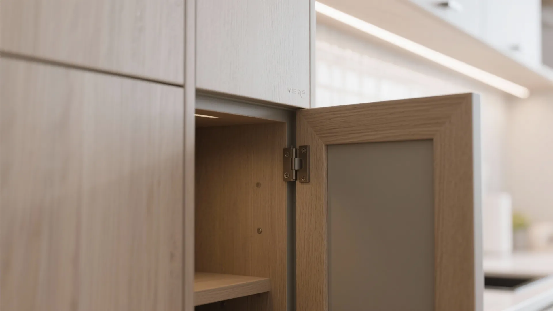 Gallery kitchen with pocket pantry