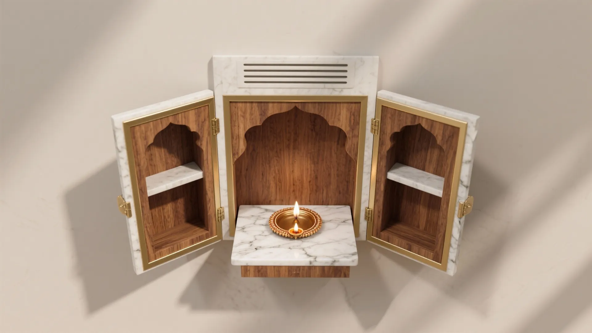 Fold-Away Pooja Unit: Pocket Doors or Tambour Shutters