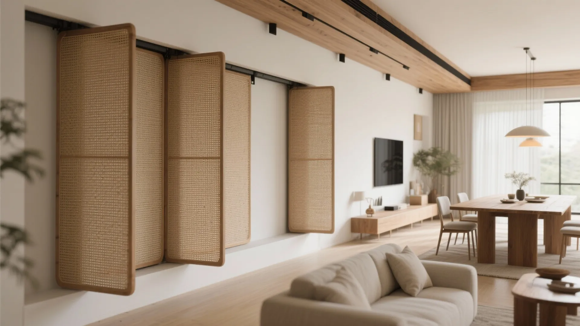 Sliding pocket screens to flex between open and closed