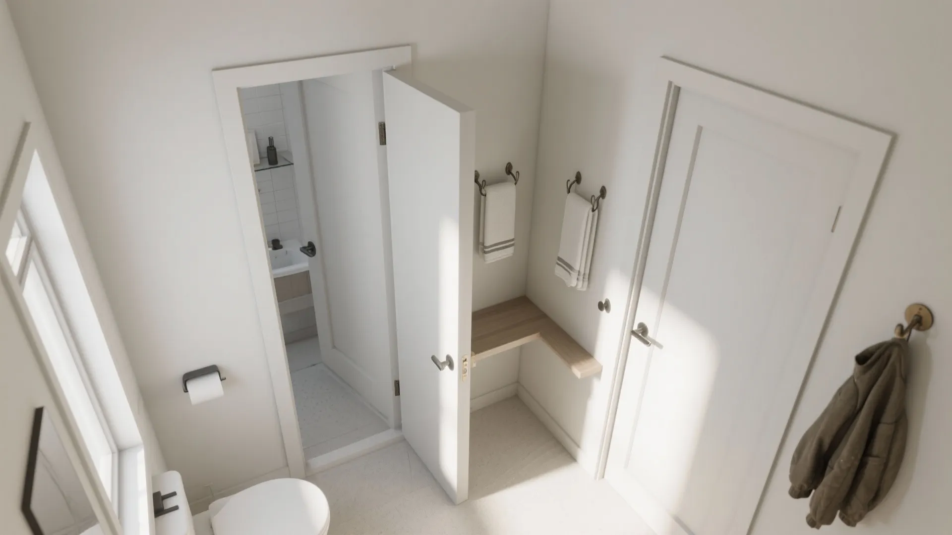 4. Pocket Door or Slim Swing Door