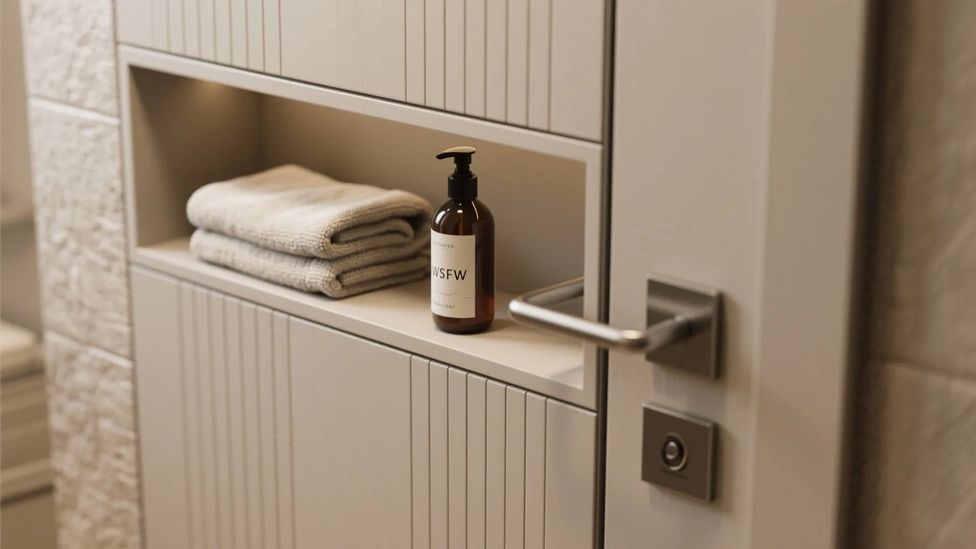 5. Pocket door with integrated storage