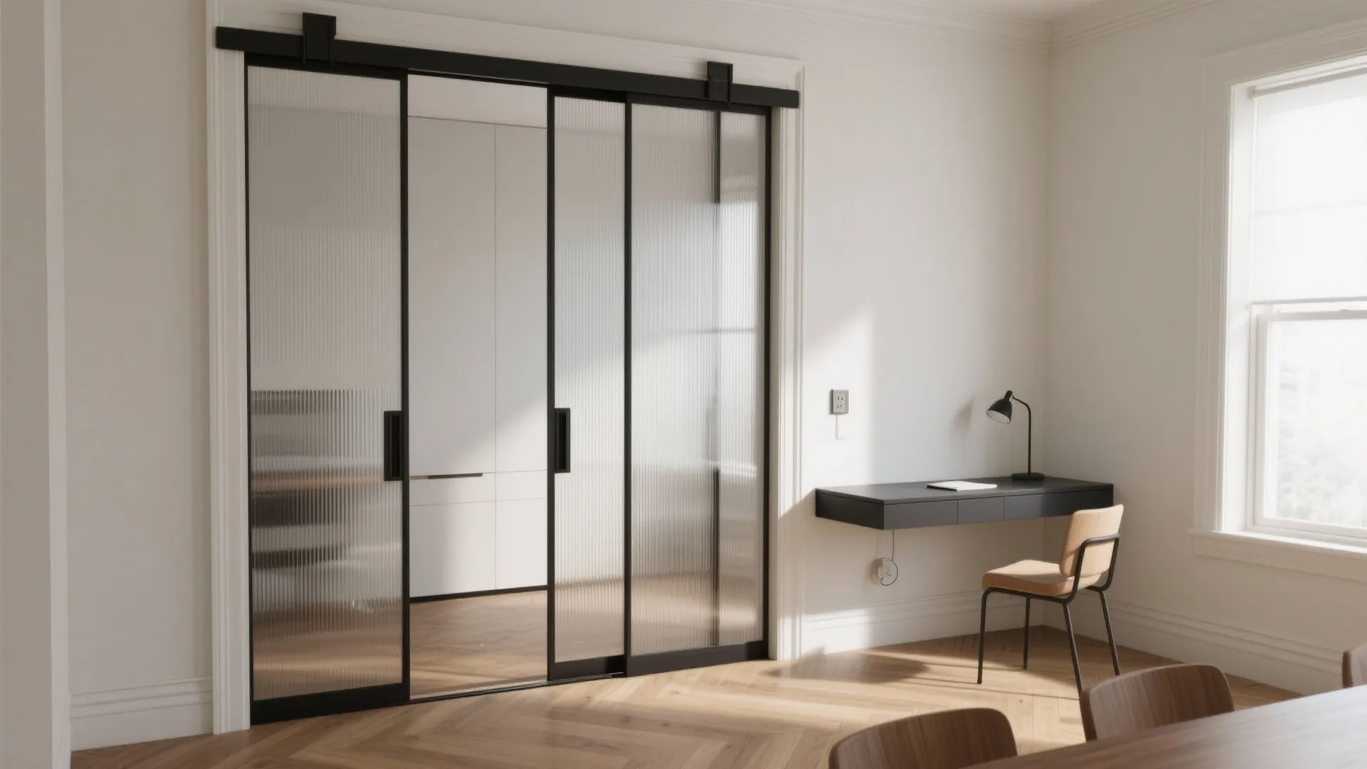 Sliding Pocket Doors for a Convertible Study