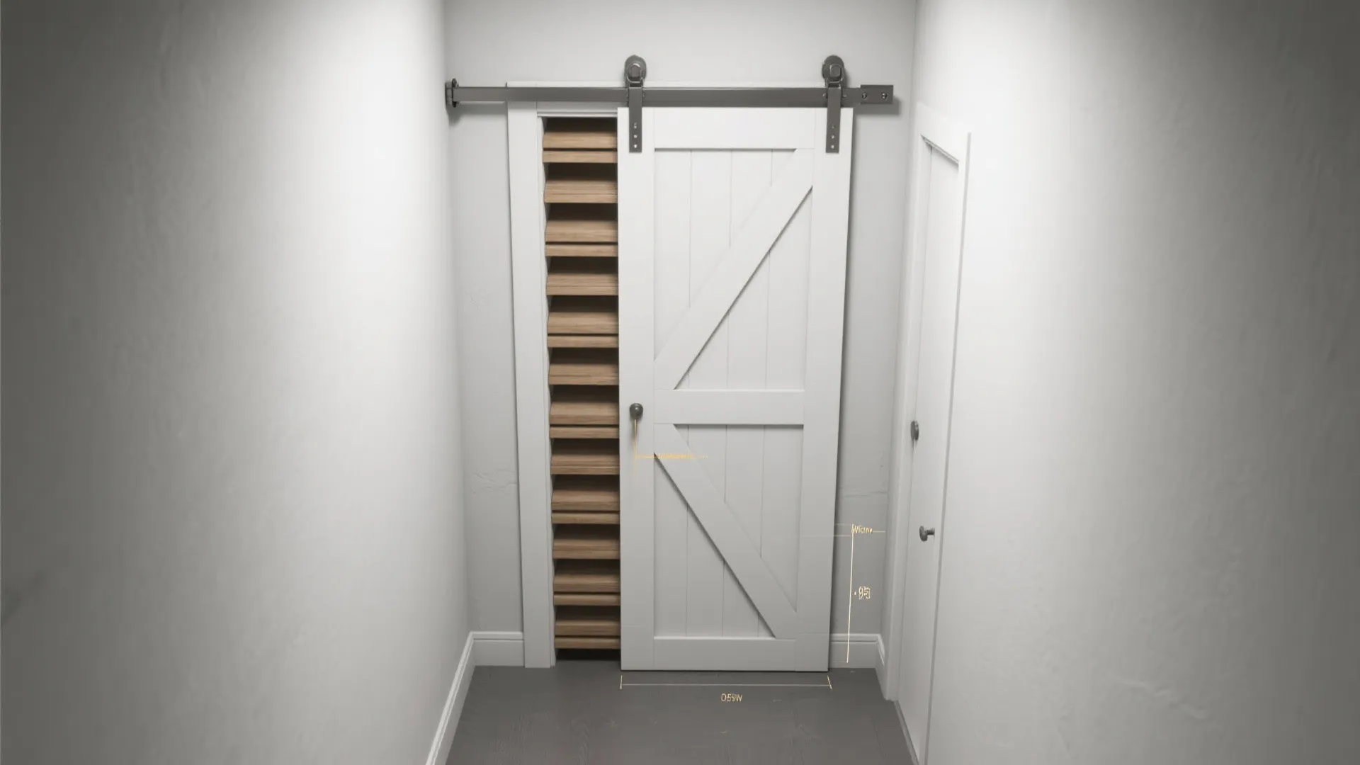 4. Pocket-Style Surface Track for Tight Hallways