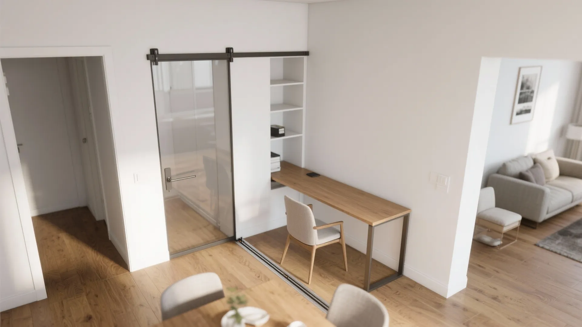 Sliding Pocket Doors for a Convertible Study