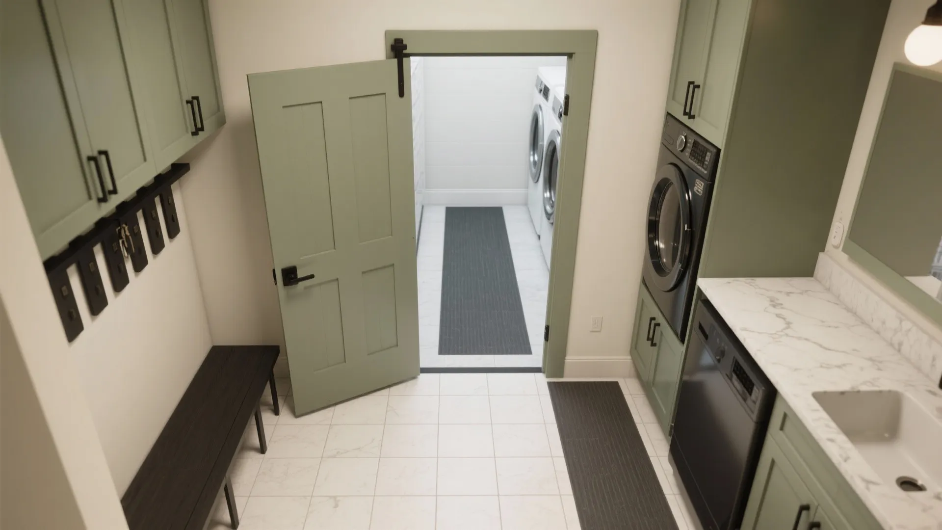 2) Pocket Doors + Two-Zone Traffic