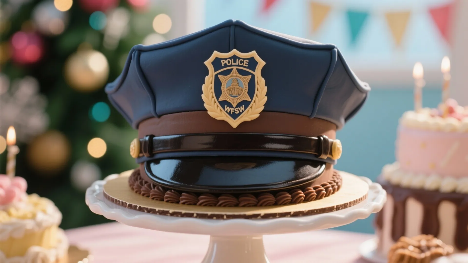 7. Police Hat Cake