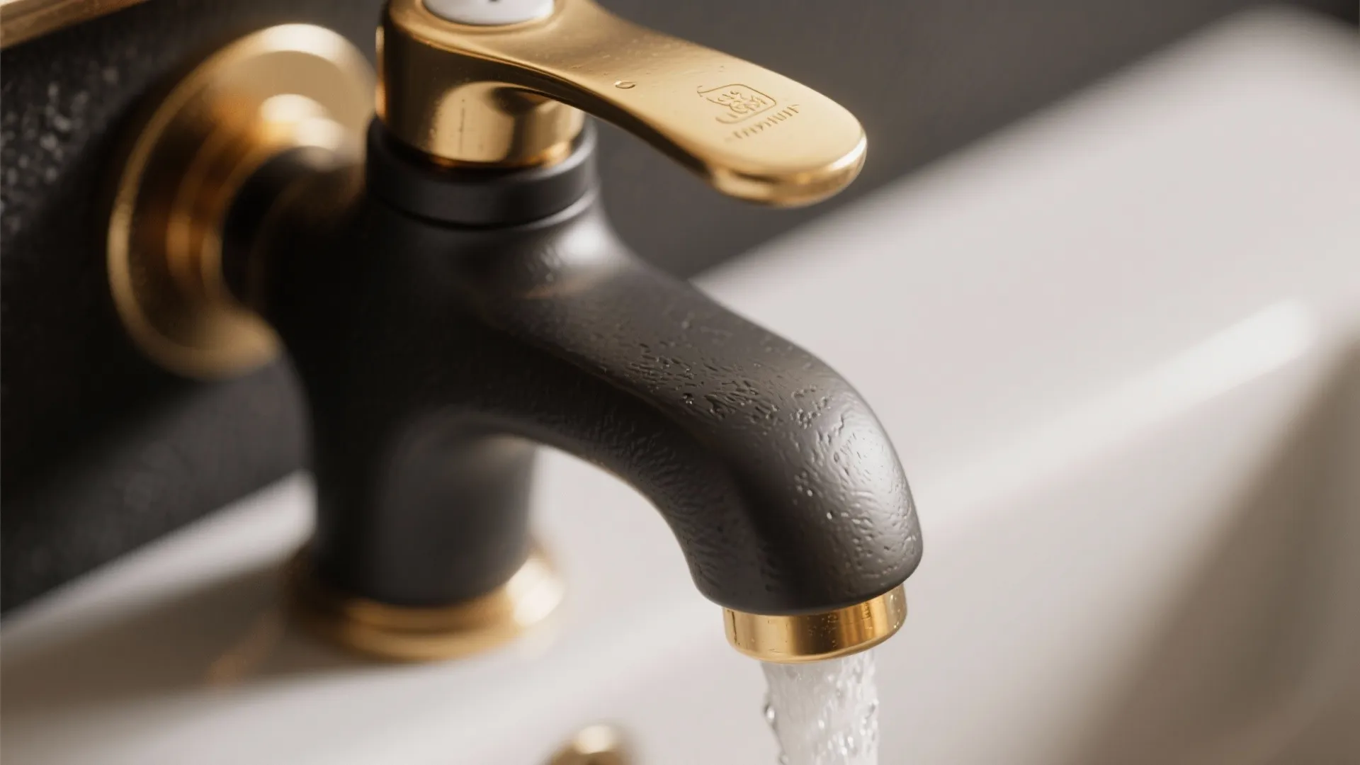 4. Mixing Textures: Polished Brass Spout with Black Matte Body