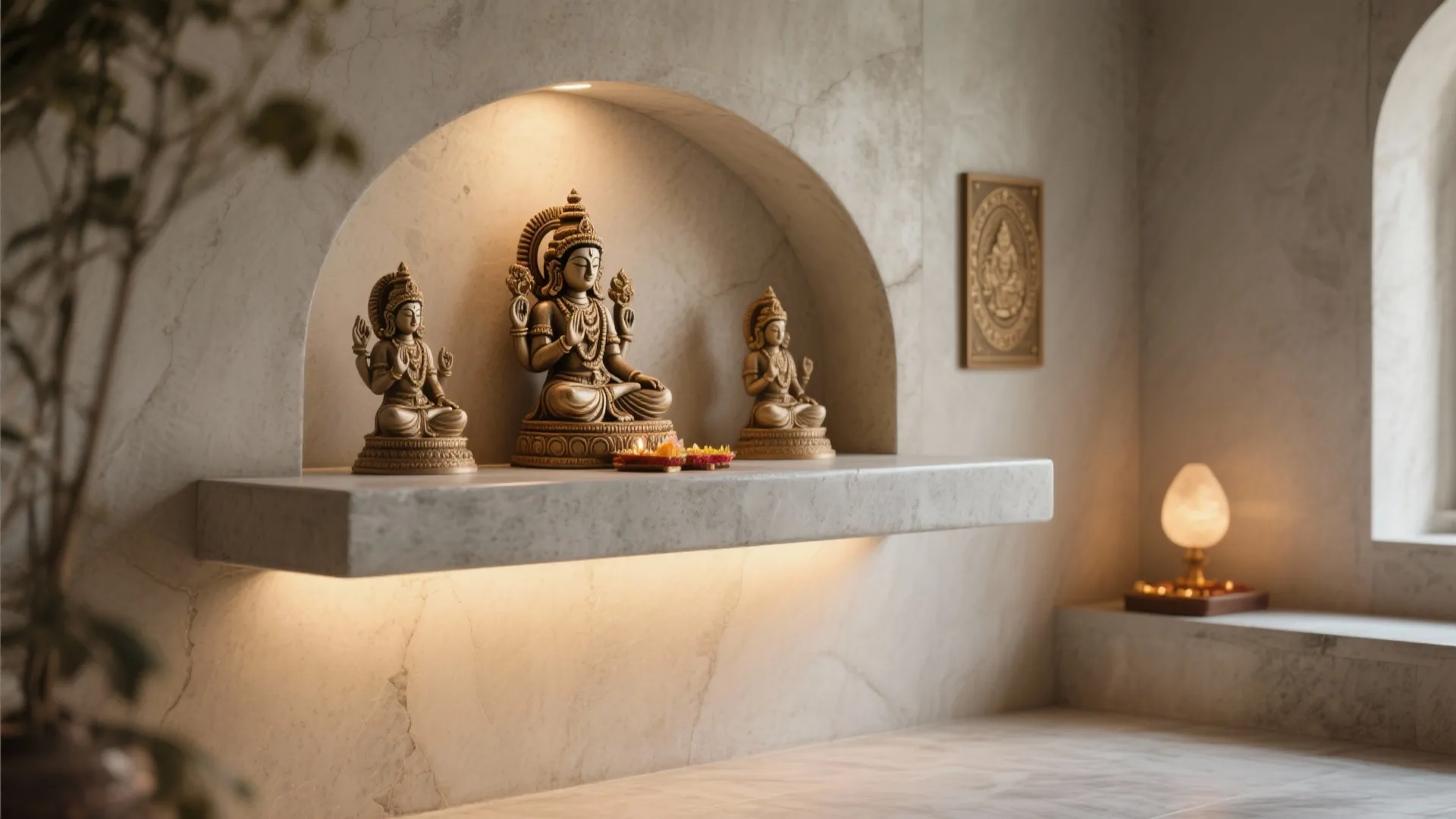 Polished Cement Shelf for Idols