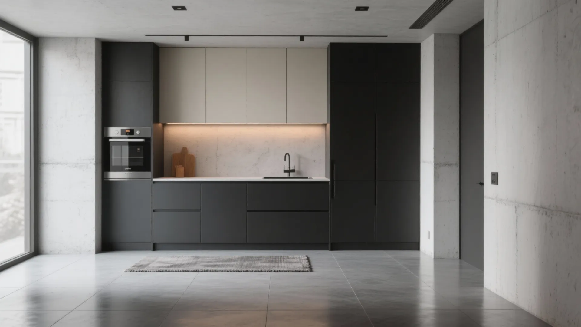 2. Polished concrete look for an industrial modern vibe