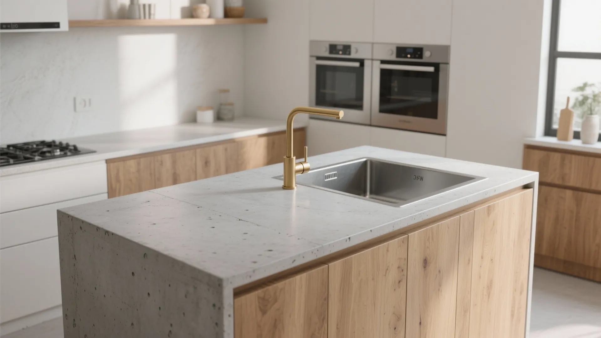 Polished Concrete Countertops with Slim Edges