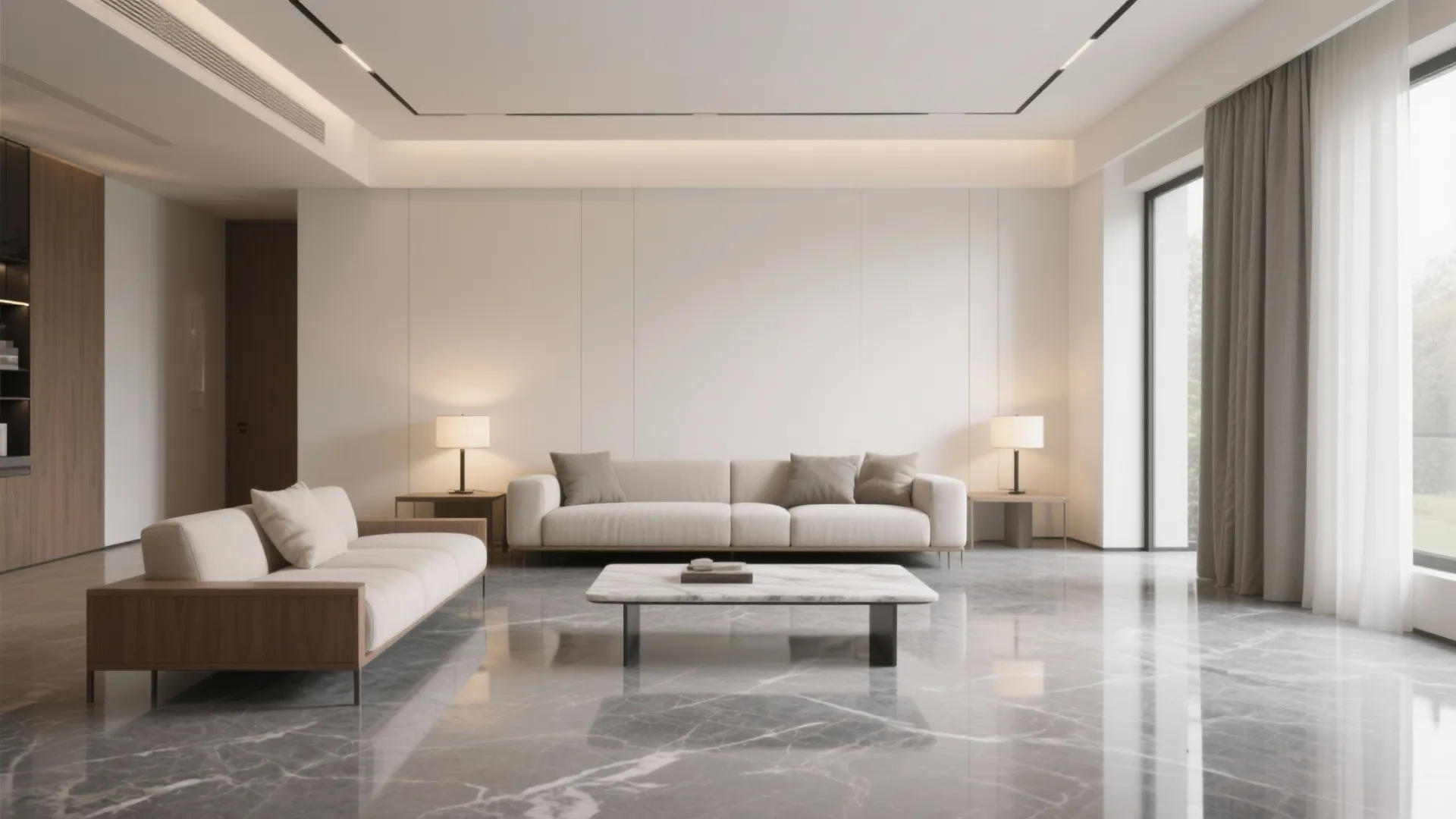 Large-Format Polished Granite for Seamless Modern Calm