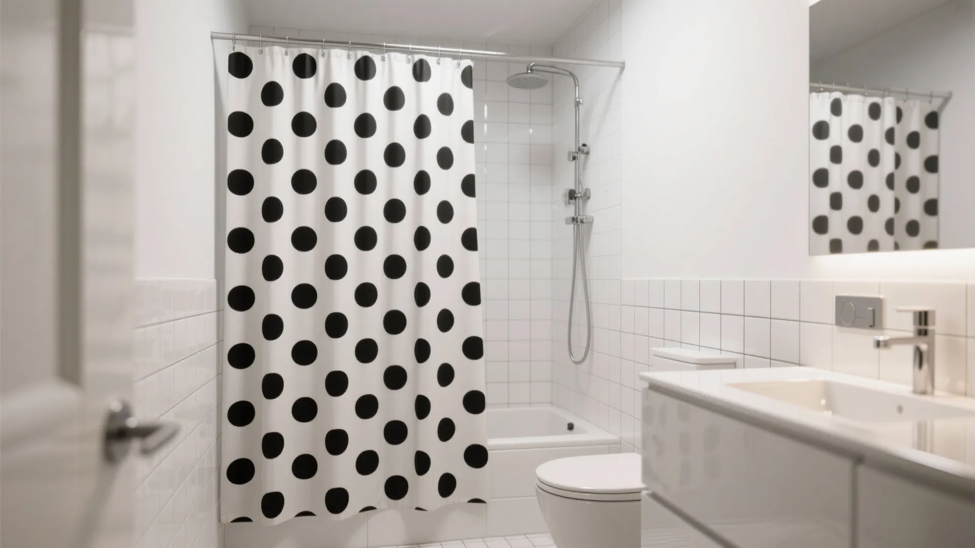 1. Polka-dot Playfulness with Graphic Black & White