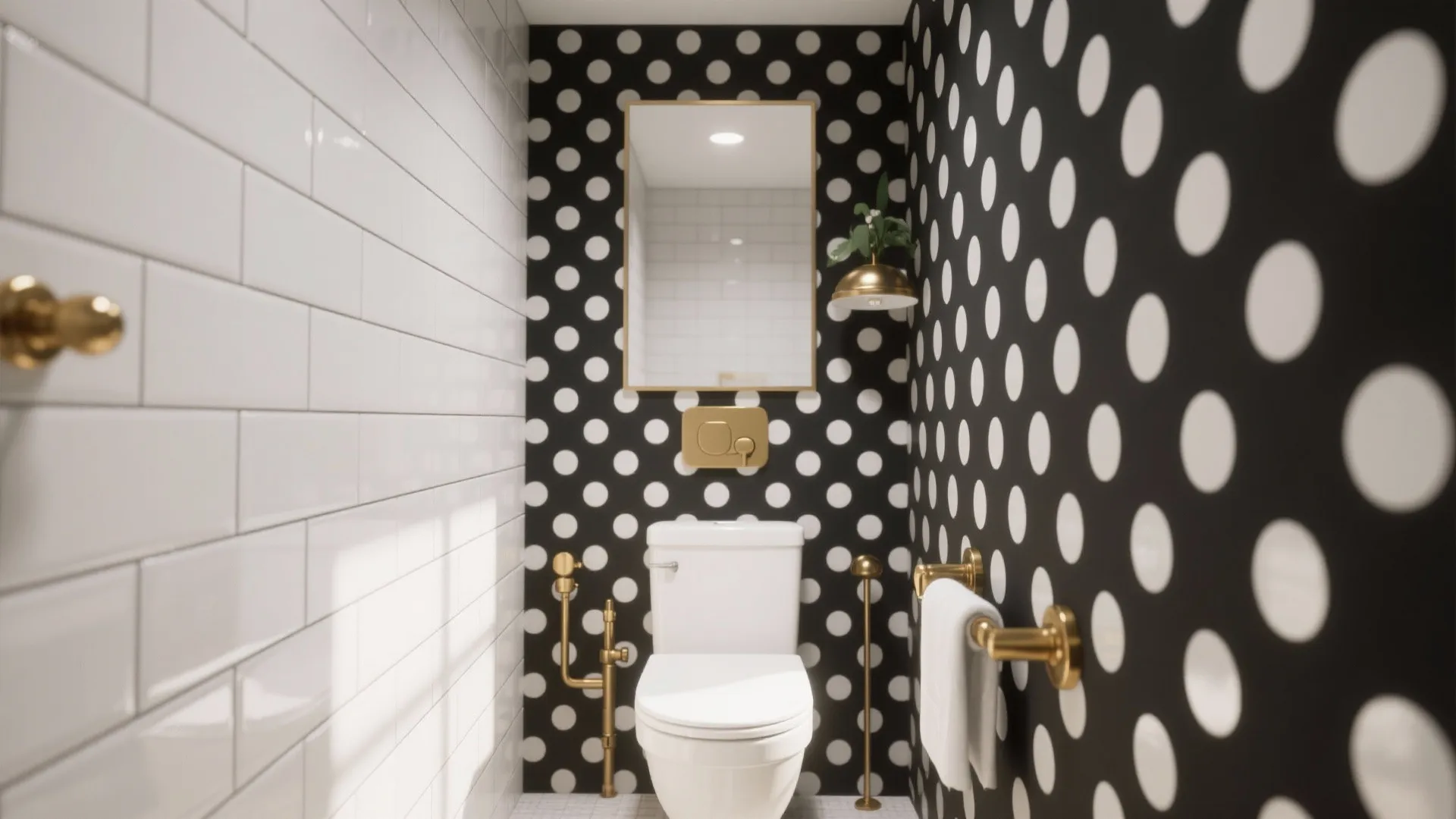 1. Black-and-White Polka Dot Walls