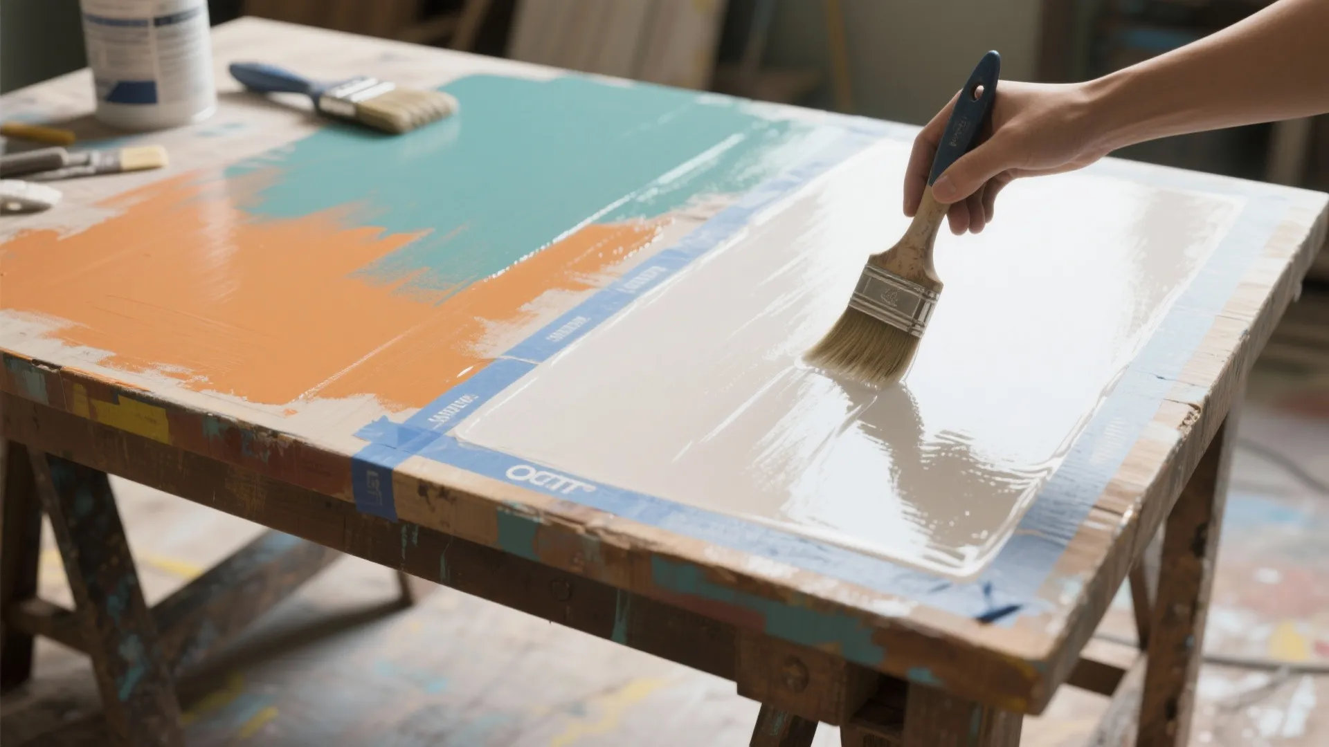 3. Water-based polyurethane topcoat over paint